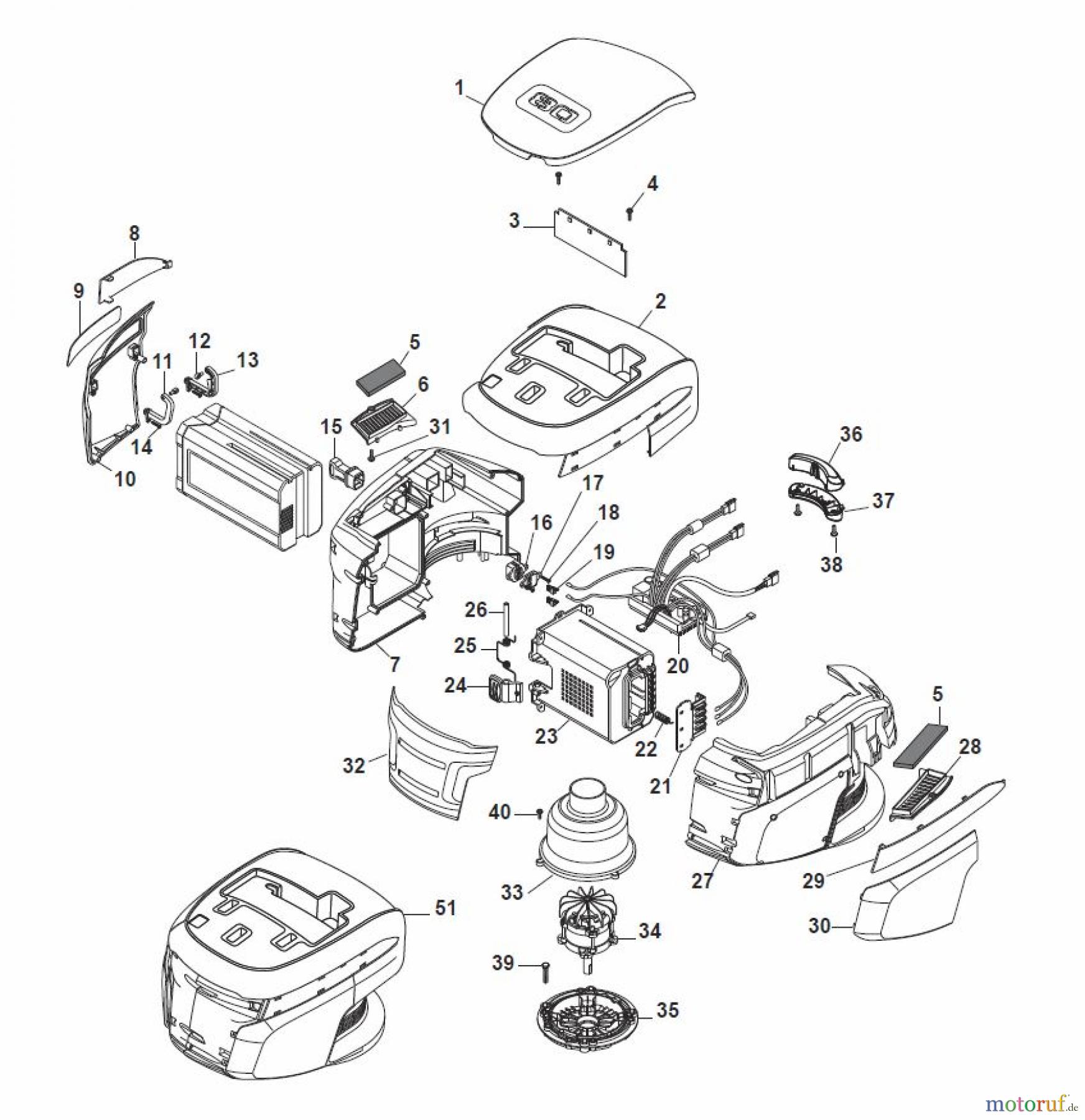 Global Garden Products GGP Rasenmäher Baujahr 2017 Akku 2017 Ohne Antrieb NTL 430-R Li 80 Battery Motor Ass.y
