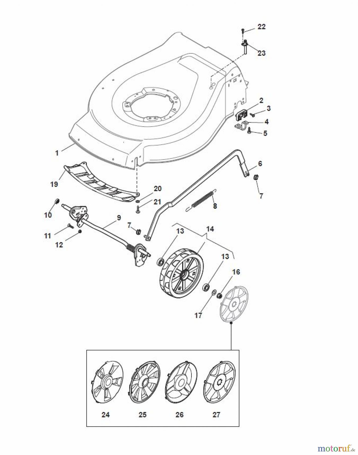 Global Garden Products GGP Rasenmäher Baujahr 2017 Akku 2017 Ohne Antrieb NTL 480-R Li 80 Deck And Height Adjusting