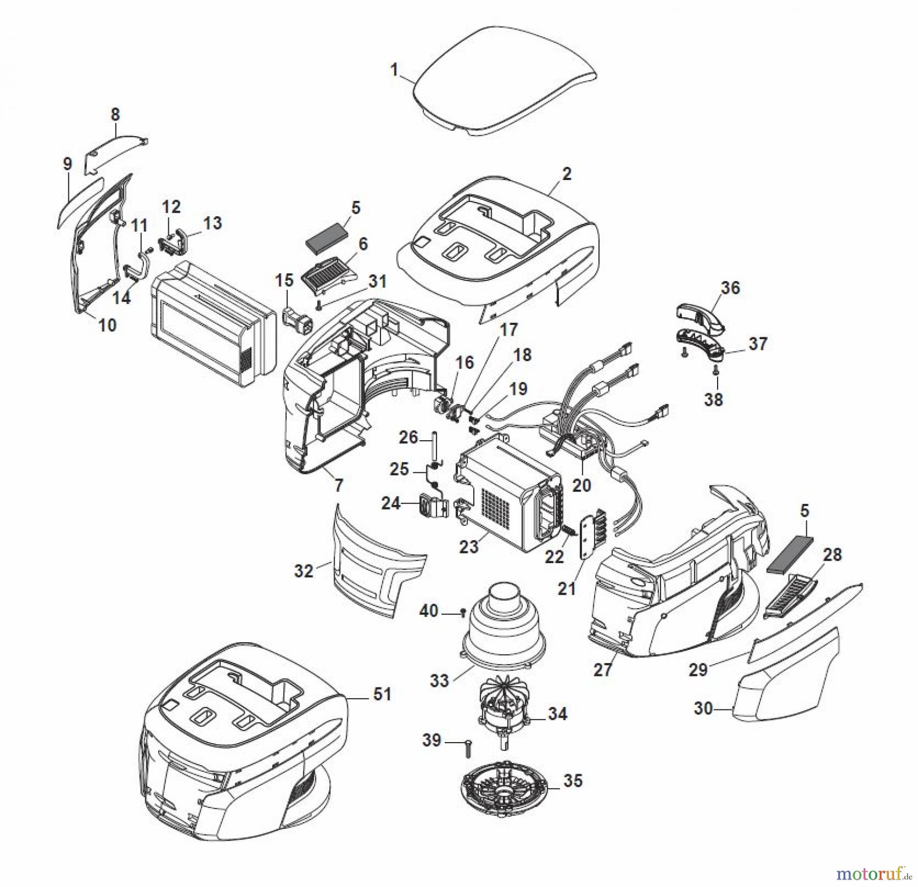 Global Garden Products GGP Rasenmäher Baujahr 2017 Akku 2017 Ohne Antrieb NTL 480-R Li 80 Battery Motor Ass.y