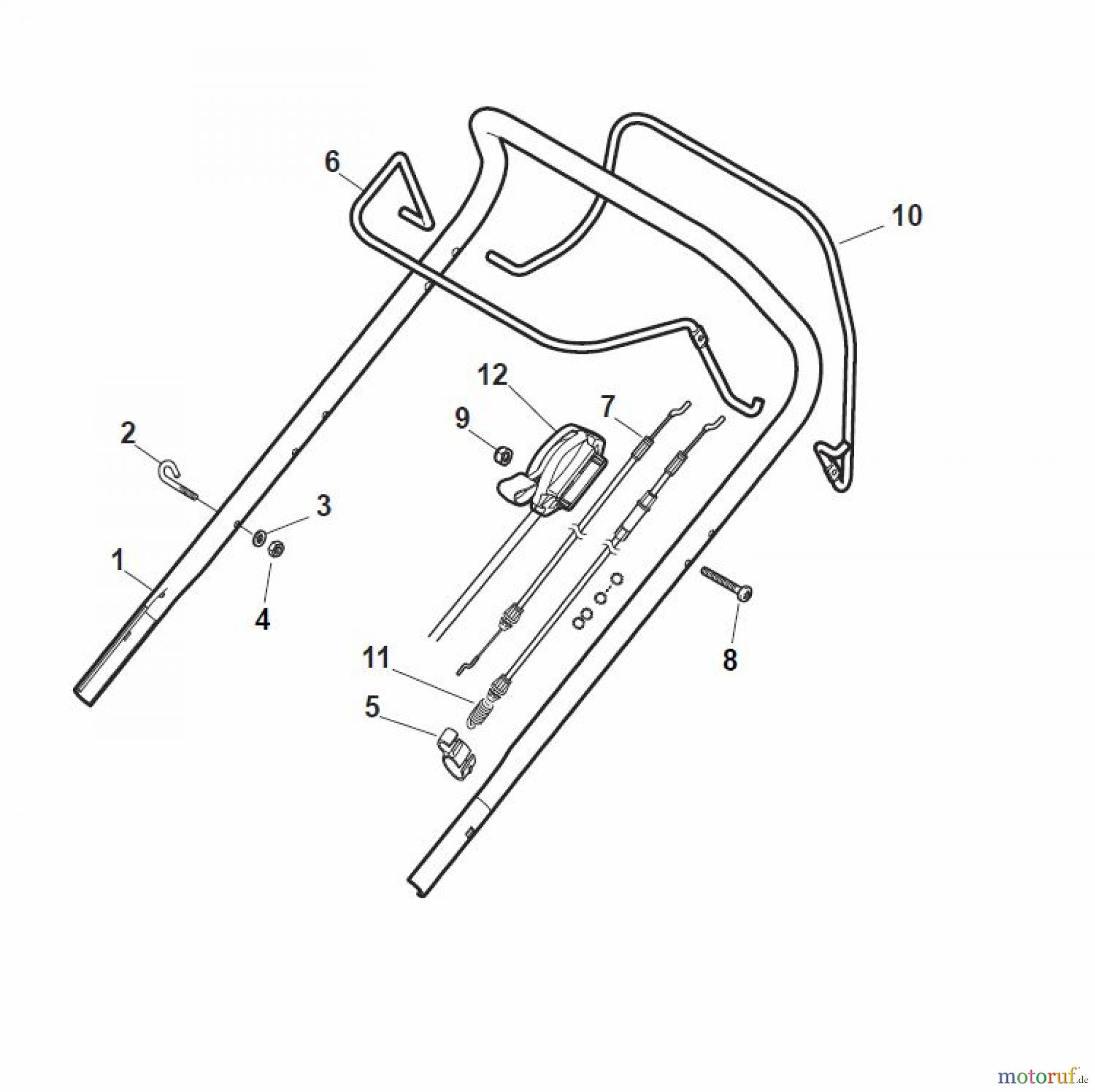  Global Garden Products GGP Rasenmäher Baujahr 2017 Benzin Mit Antrieb 2017 CR-CS 434 S Handle, Upper Part