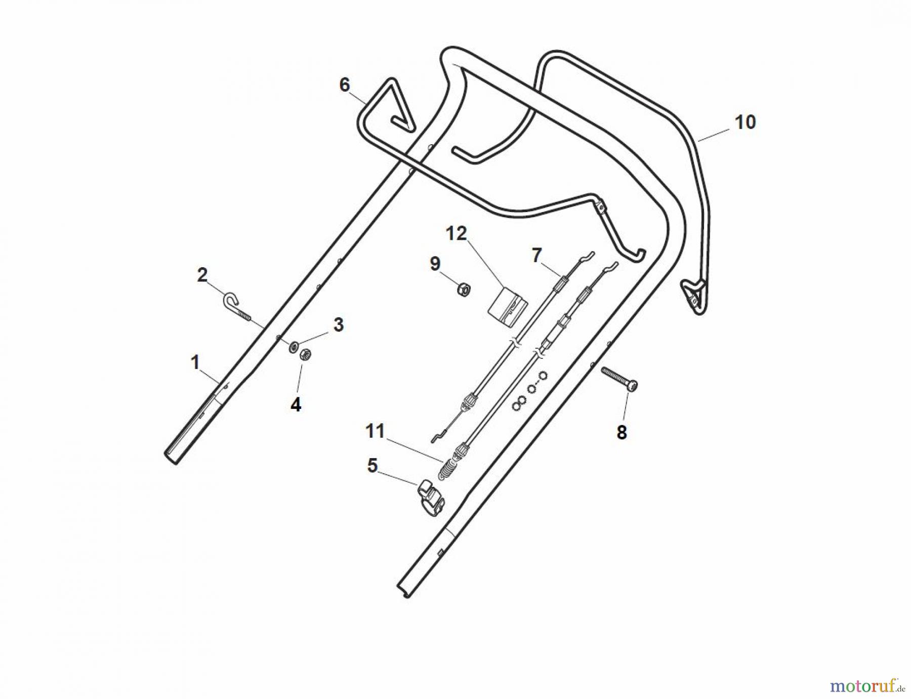  Global Garden Products GGP Rasenmäher Baujahr 2017 Benzin Mit Antrieb 2017 CR-CS 434 S Handle, Upper Part