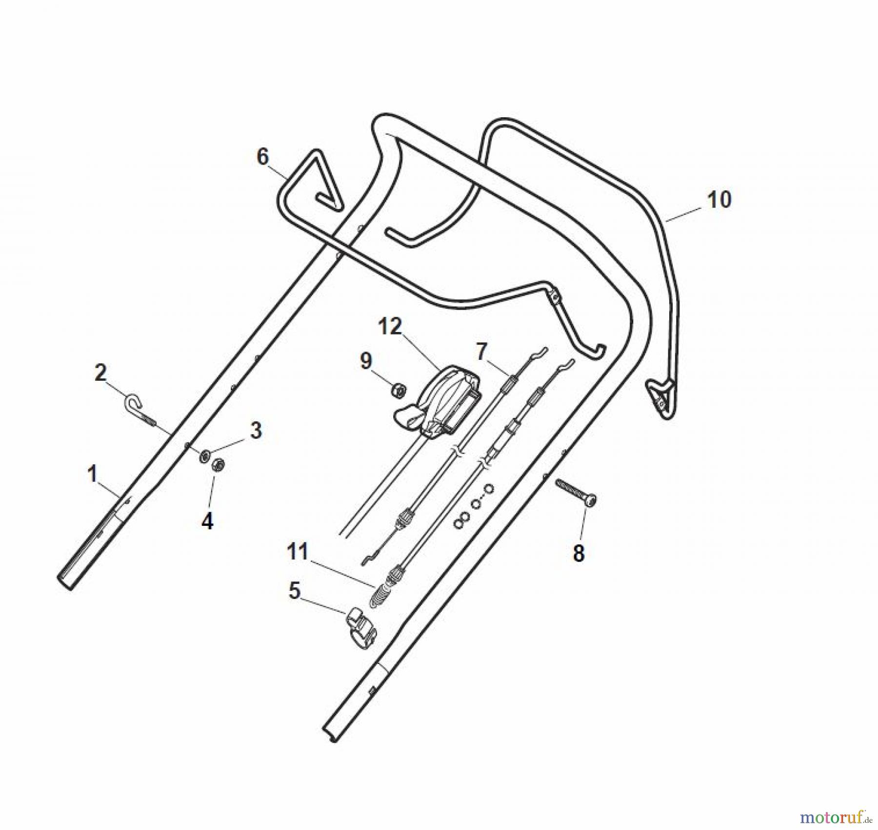 Global Garden Products GGP Rasenmäher Baujahr 2017 Benzin Mit Antrieb 2017 CR-CS 434 WS Handle, Upper Part