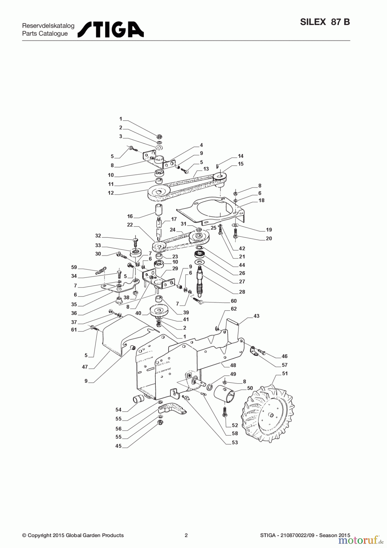 Stiga Motorhacken Baujahr 2017 Benzin Silex 87 B 210870022/09 - Season 2017 Transmission Seite 1