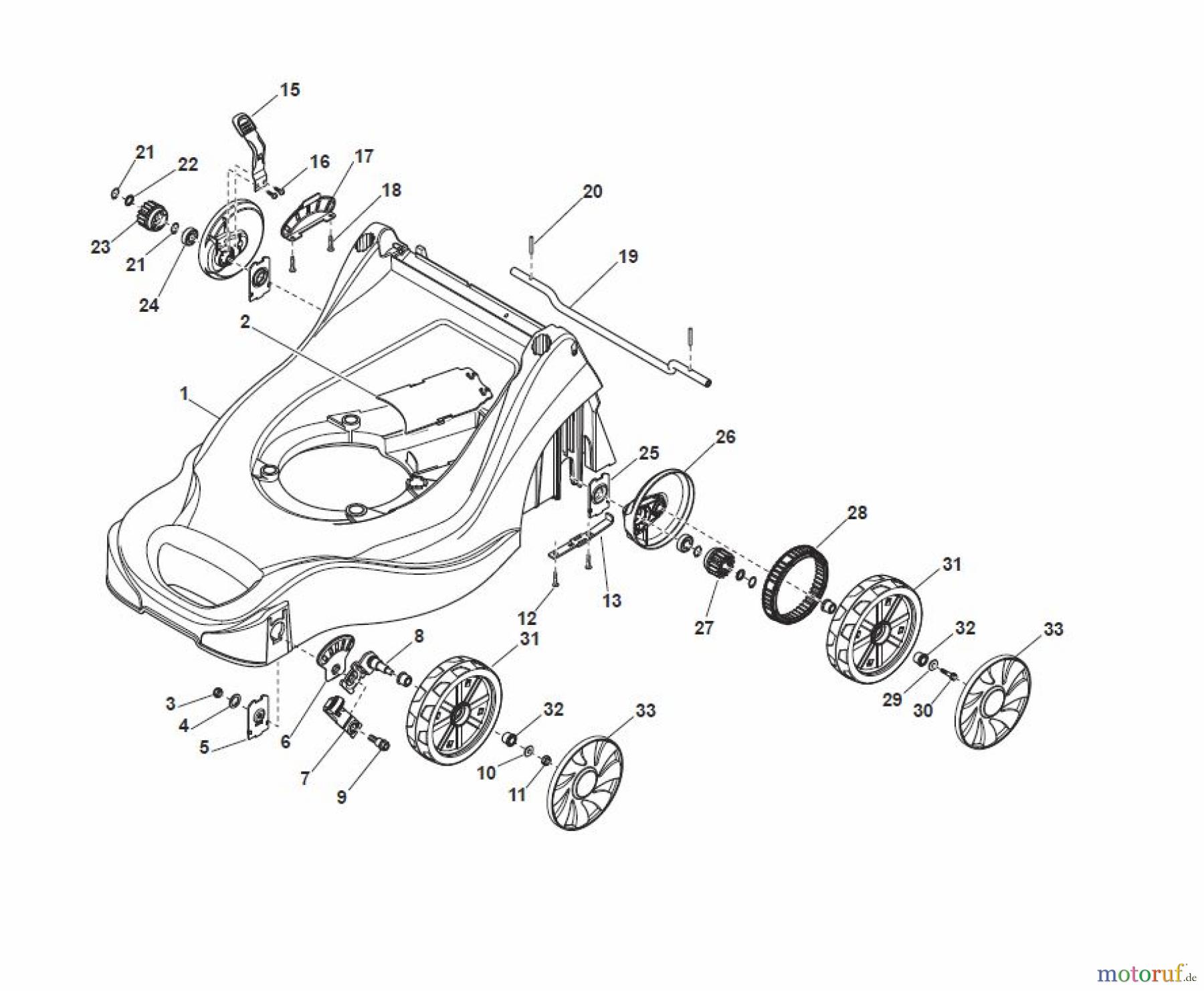  Global Garden Products GGP Rasenmäher Baujahr 2017 Benzin Mit Antrieb 2017 EP 414 TR Deck And Height Adjusting