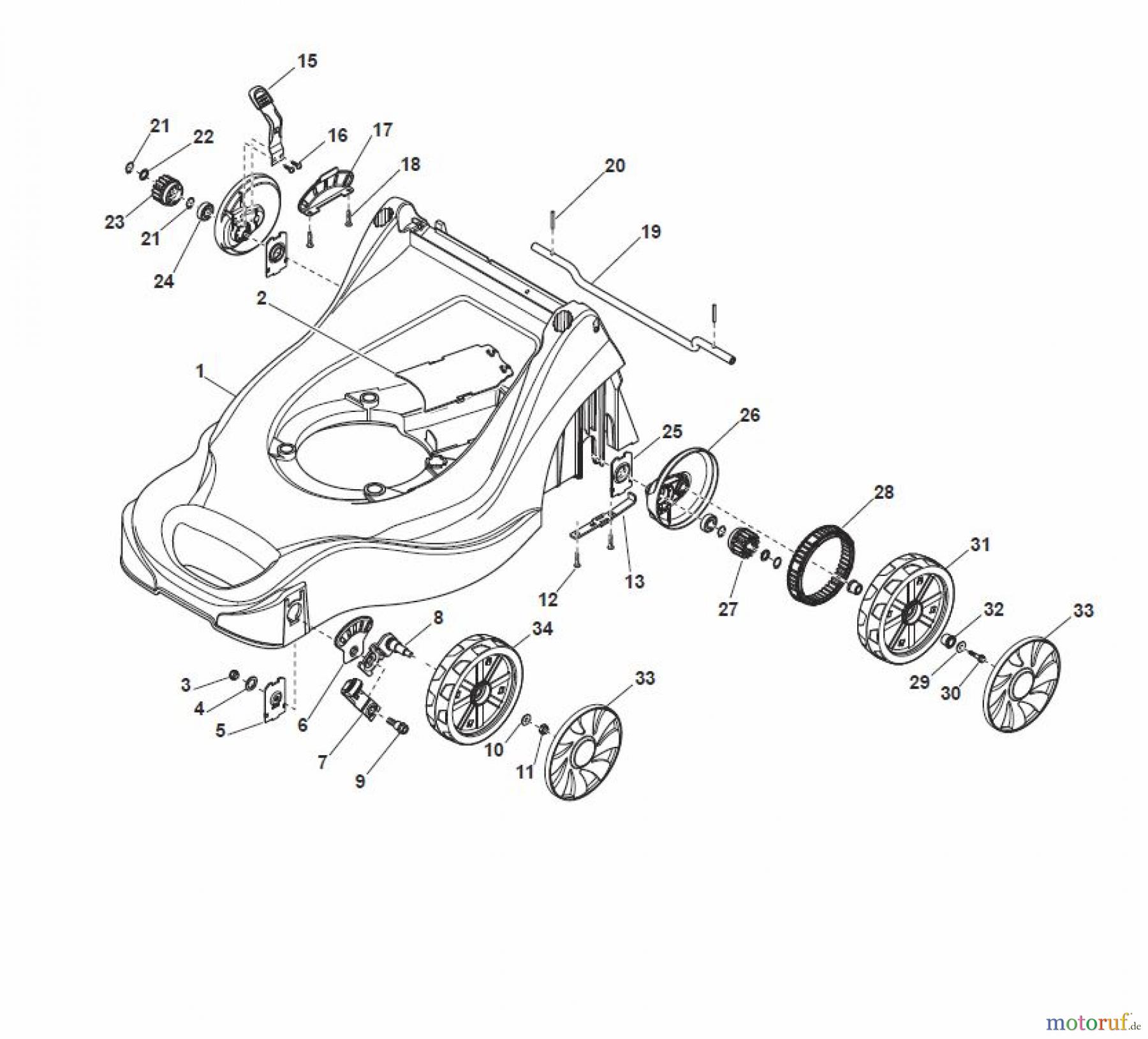  Global Garden Products GGP Rasenmäher Baujahr 2017 Benzin Mit Antrieb 2017 EP 414 TR Deck And Height Adjusting