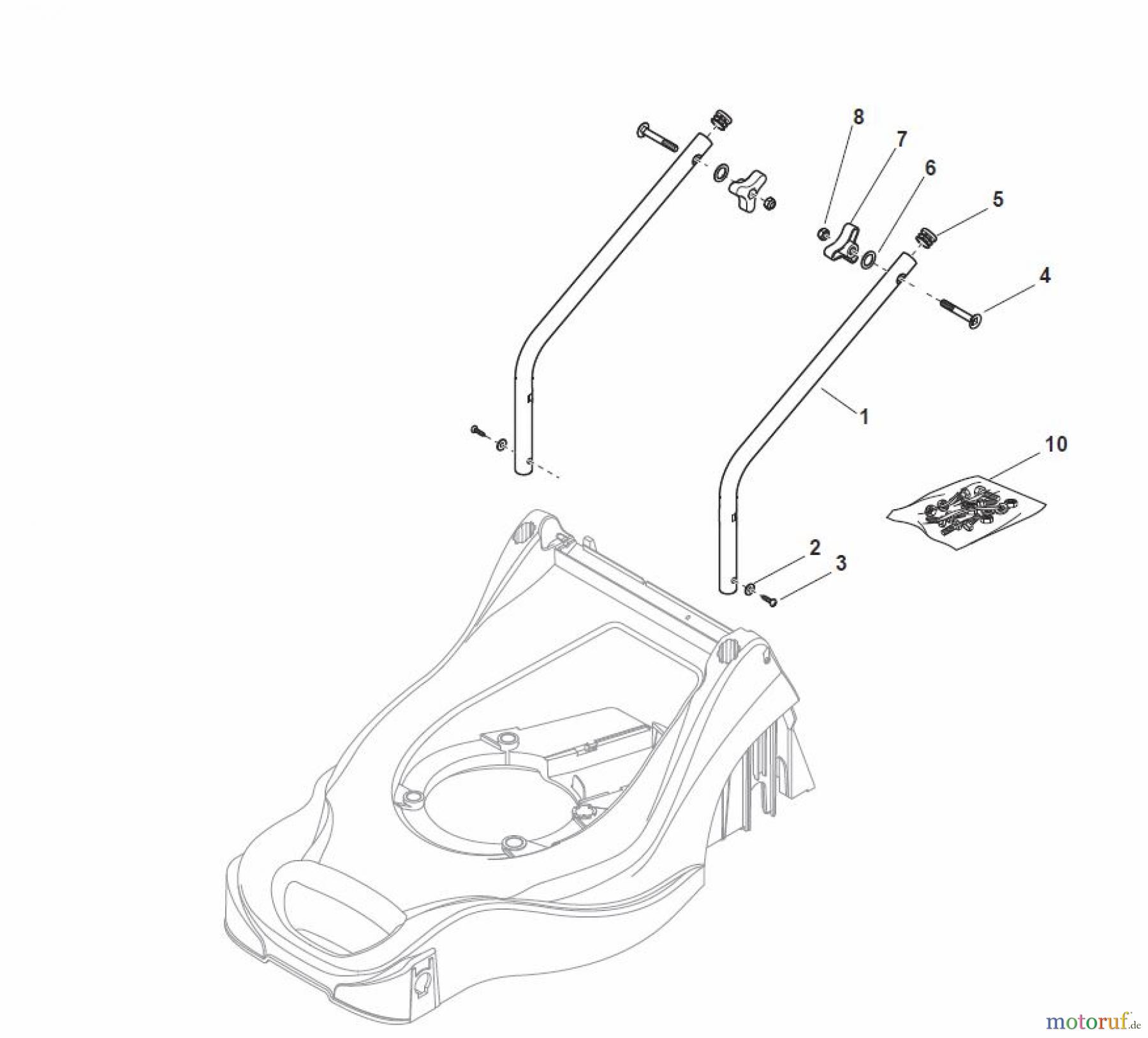 Global Garden Products GGP Rasenmäher Baujahr 2017 Benzin Mit Antrieb 2017 EP 414 TR Handle, Lower Part