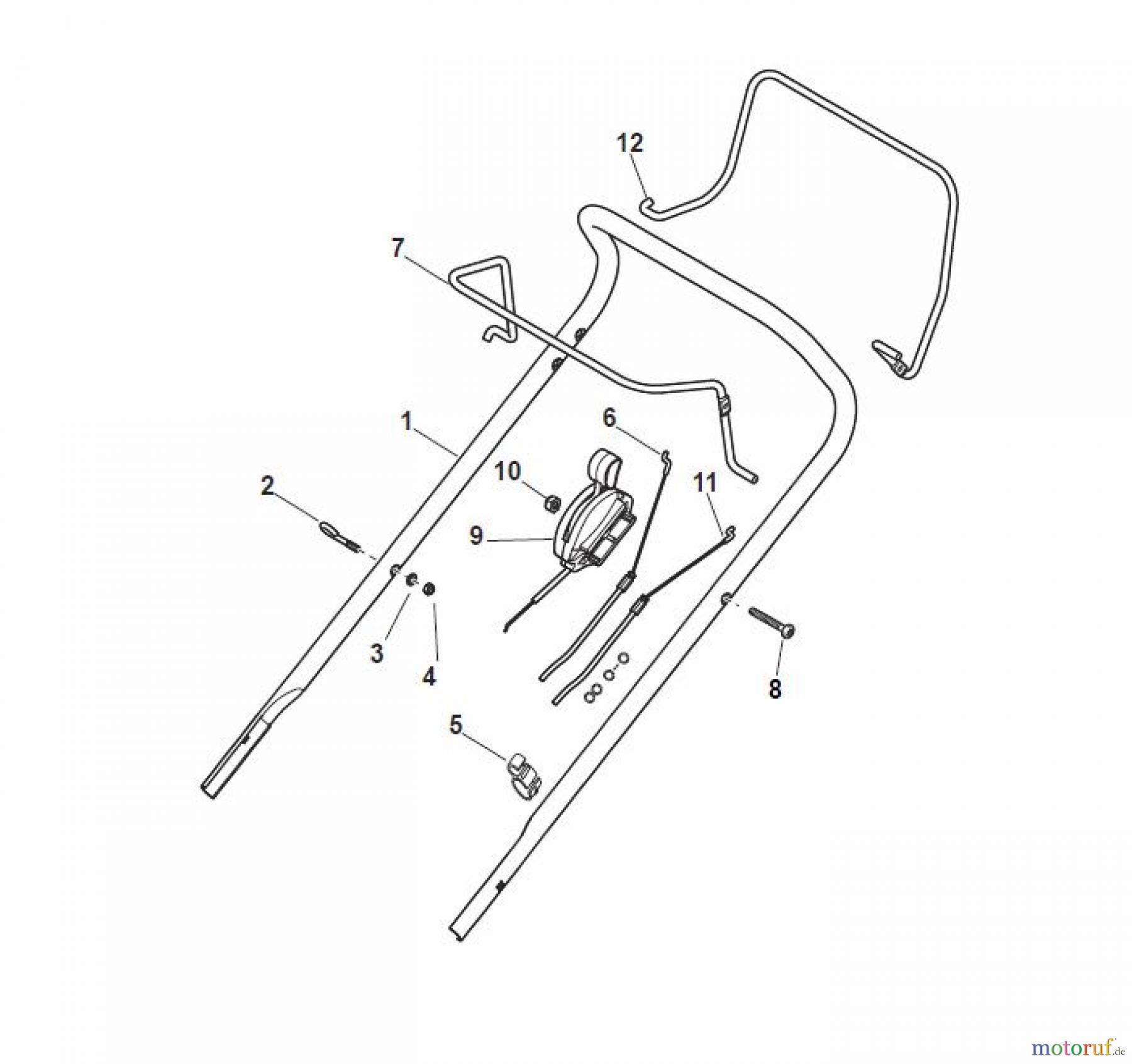  Global Garden Products GGP Rasenmäher Baujahr 2017 Benzin Mit Antrieb 2017 EP 414 TR Handle, Upper Part