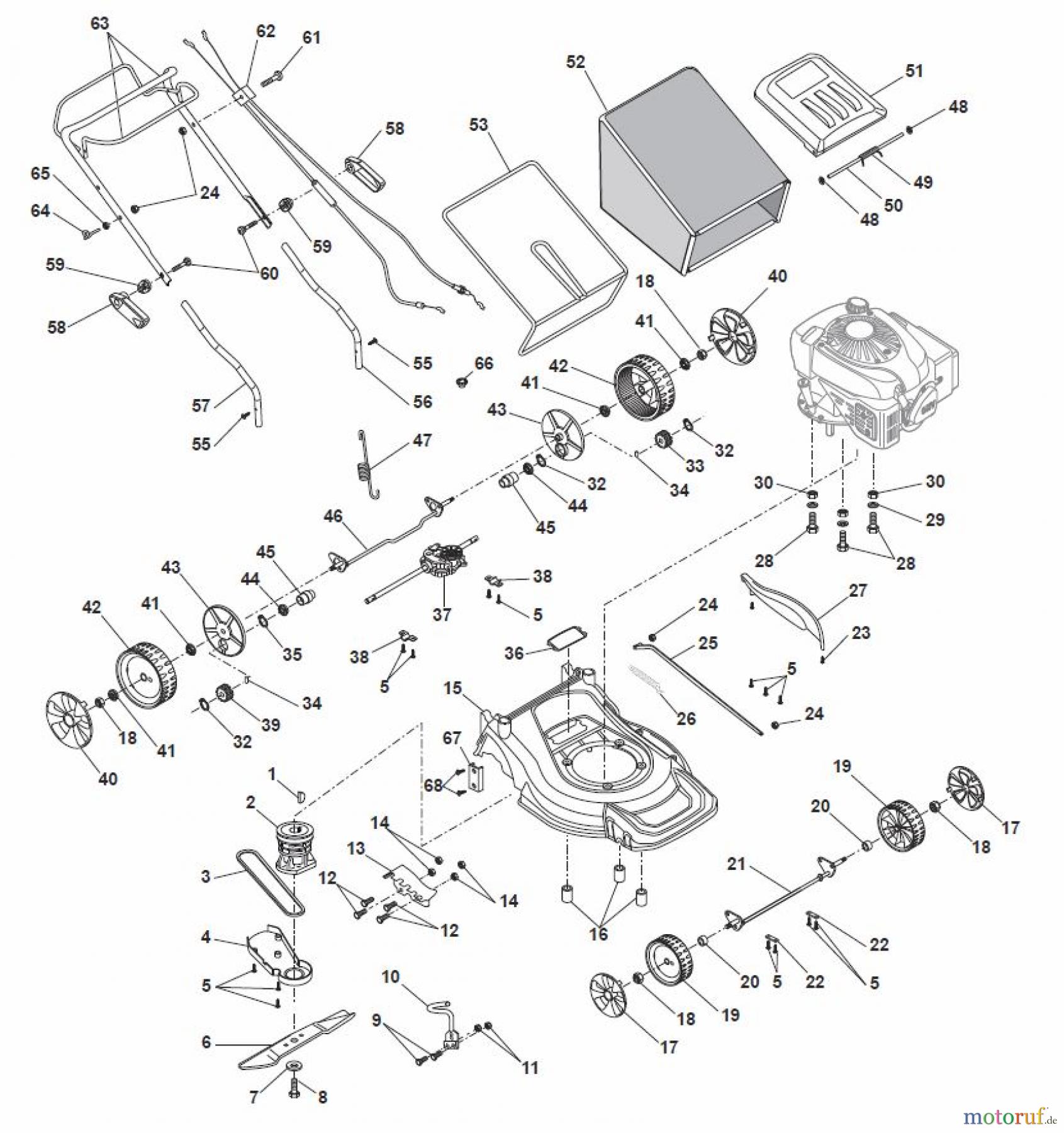  Global Garden Products GGP Rasenmäher Baujahr 2017 Benzin Mit Antrieb 2017 EPL 424 TR