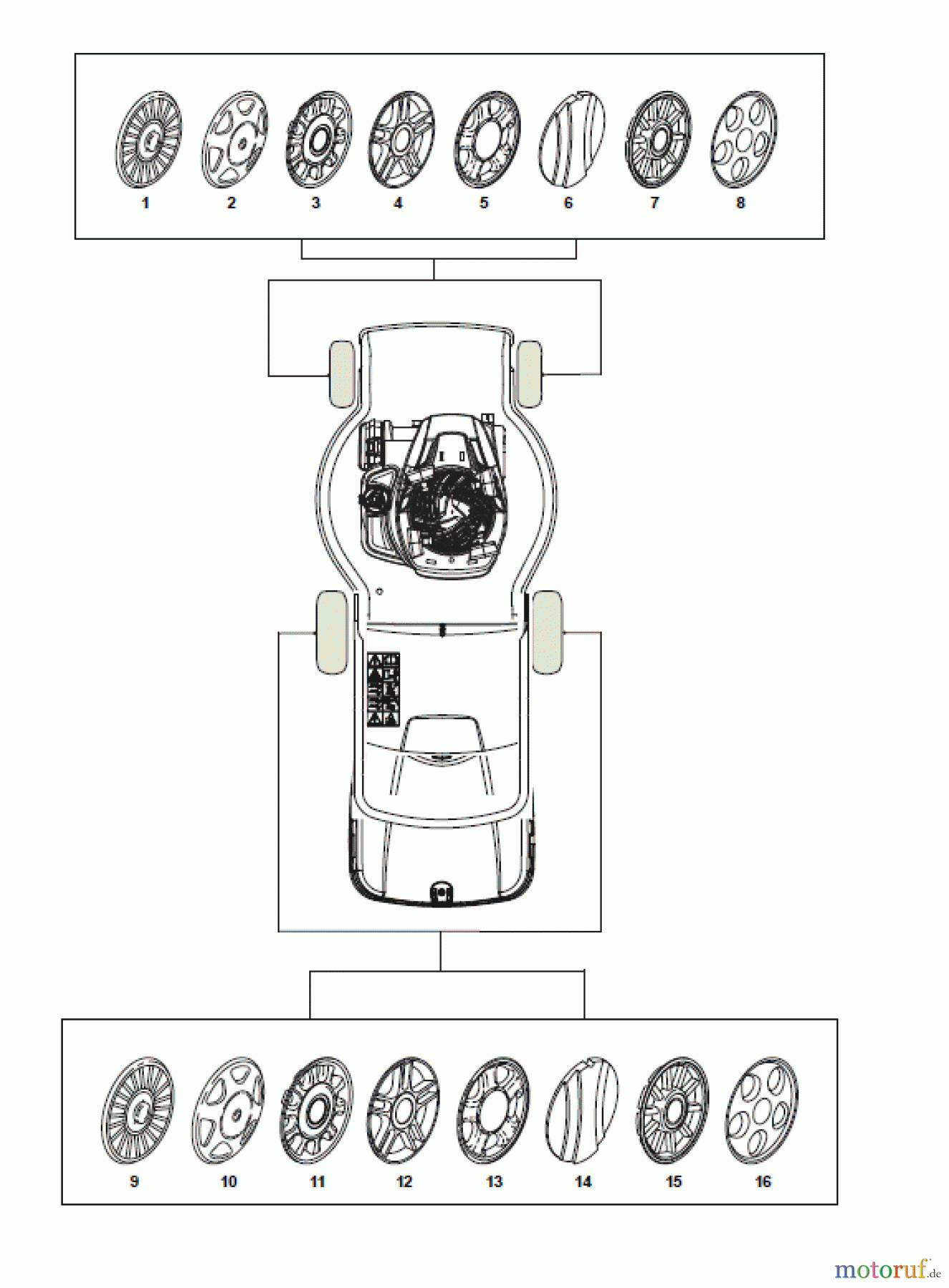  Global Garden Products GGP Rasenmäher Baujahr 2017 Benzin Mit Antrieb 2017 ES 414 TR Hub Cap