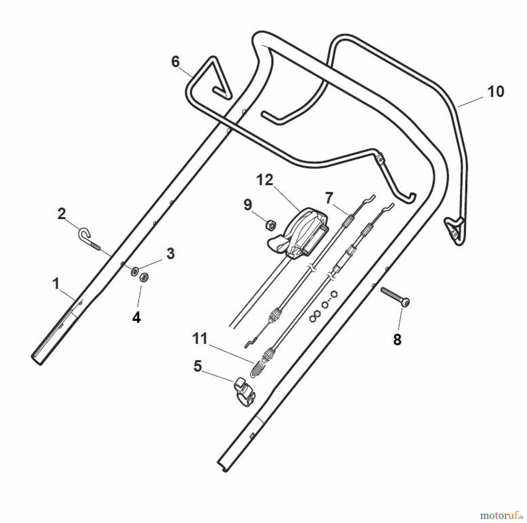  Global Garden Products GGP Rasenmäher Baujahr 2017 Benzin Mit Antrieb 2017 ES 464 TR Handle, Upper Part