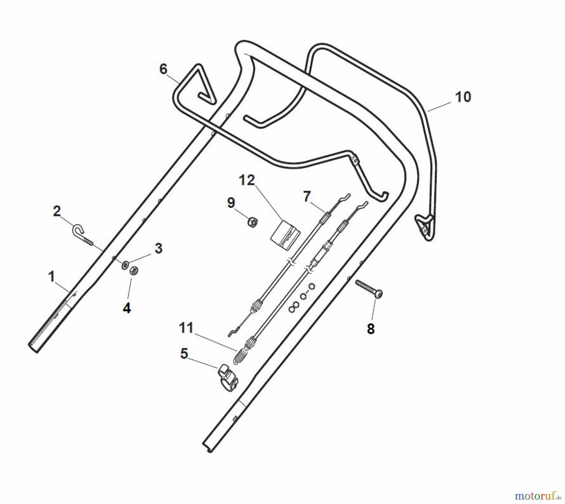 Global Garden Products GGP Rasenmäher Baujahr 2017 Benzin Mit Antrieb 2017 ES 464 TR Handle, Upper Part