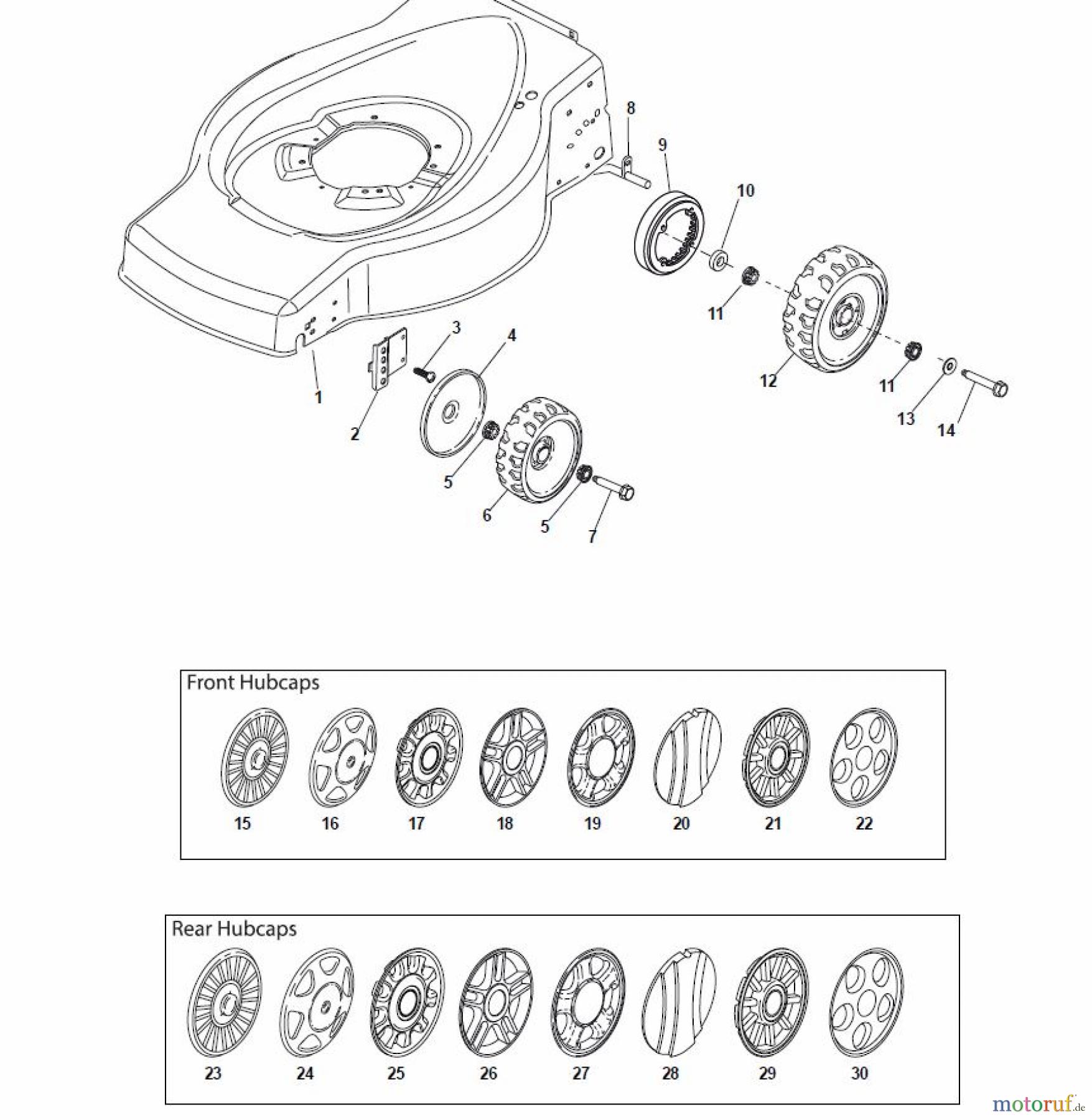Global Garden Products GGP Rasenmäher Baujahr 2017 Benzin Mit Antrieb 2017 ES 464 TR Wheels - Fixing by Screw