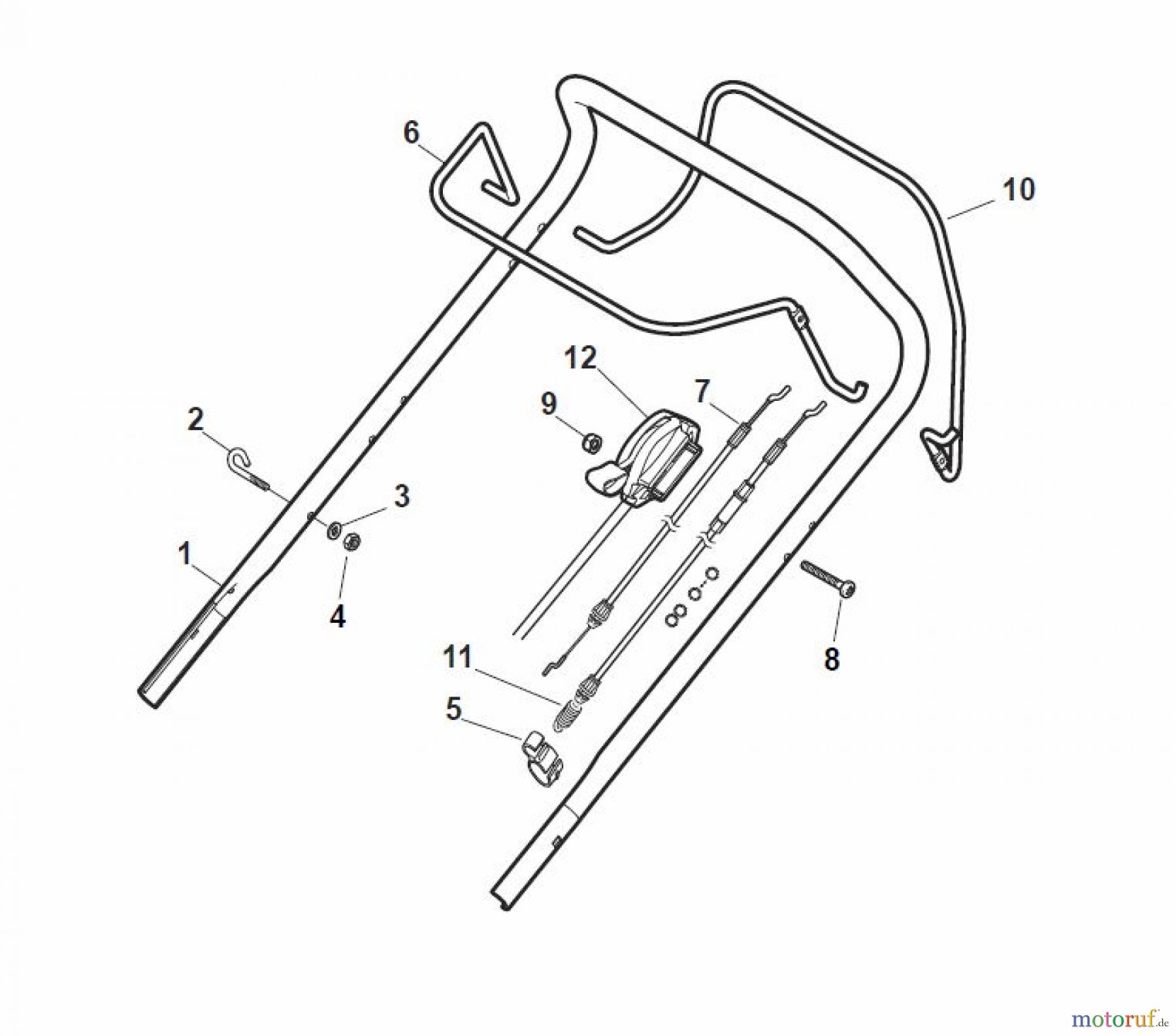  Global Garden Products GGP Rasenmäher Baujahr 2017 Benzin Mit Antrieb 2017 ES 534 TR Handle, Upper Part