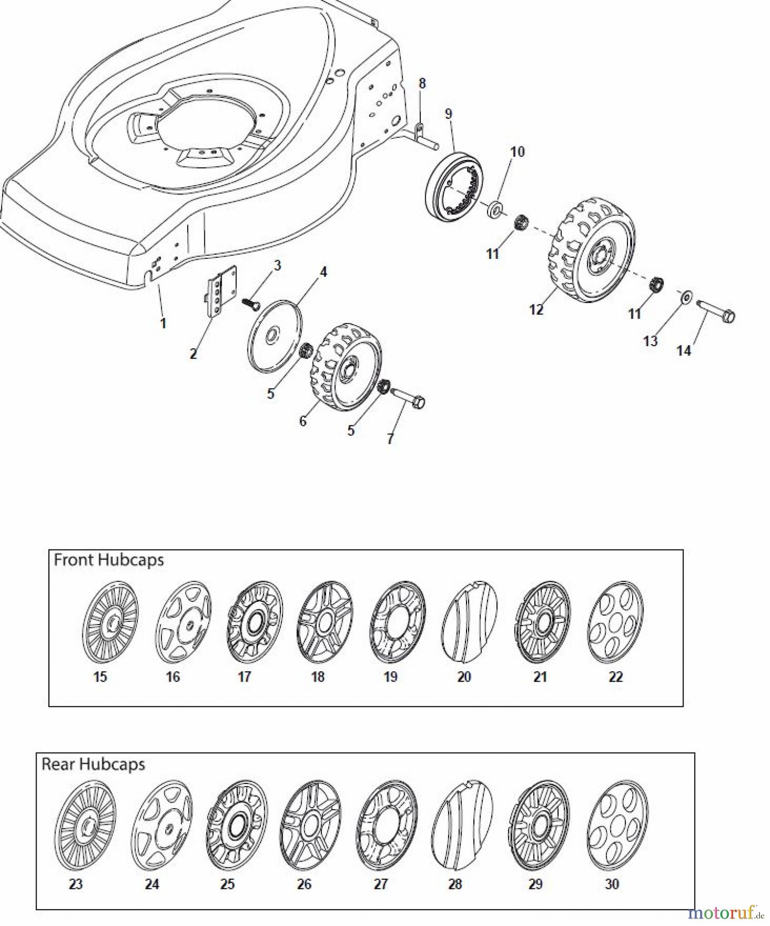  Global Garden Products GGP Rasenmäher Baujahr 2017 Benzin Mit Antrieb 2017 ES 534 TR Wheels - Fixing by Screw
