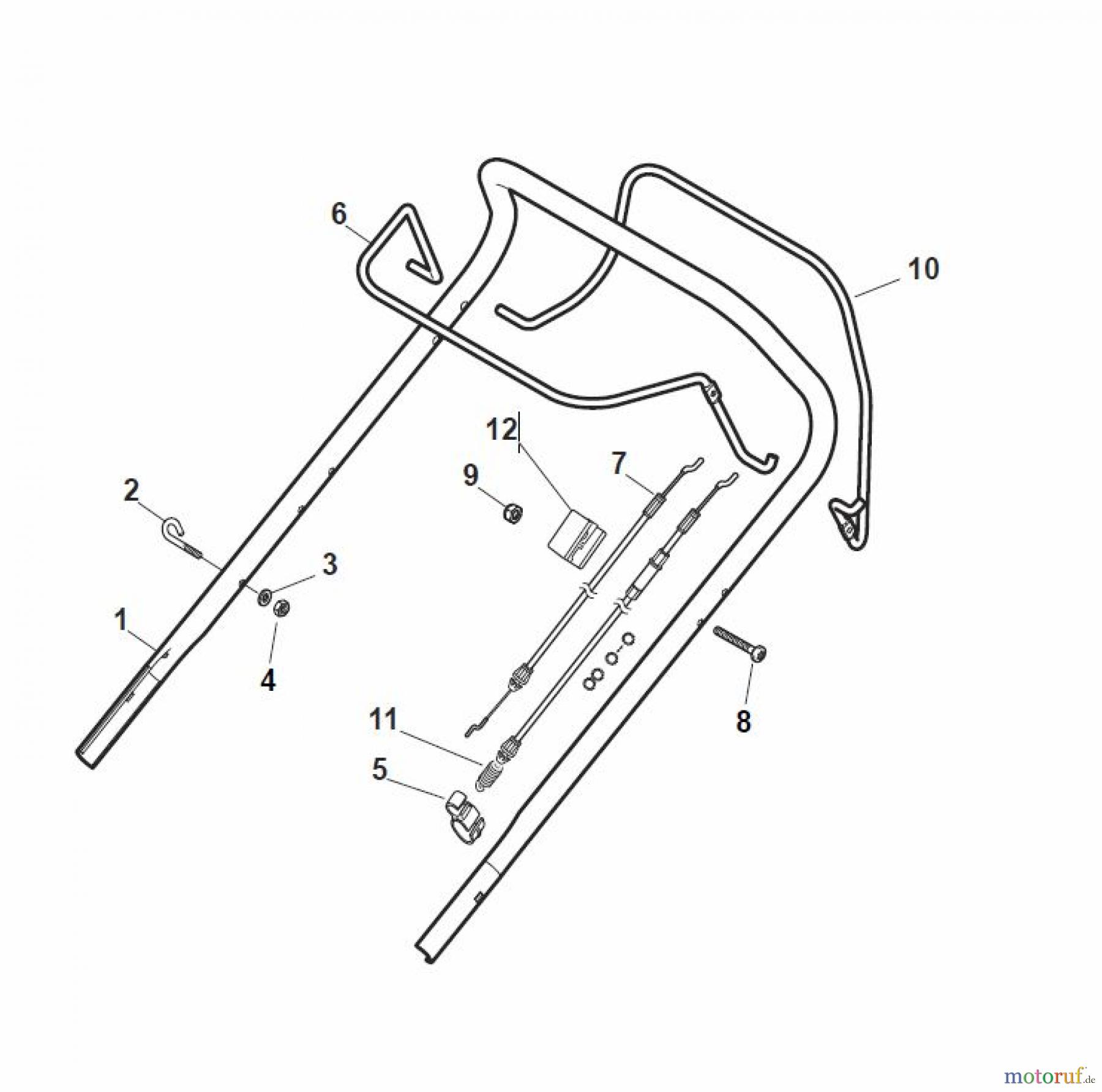  Global Garden Products GGP Rasenmäher Baujahr 2017 Benzin Mit Antrieb 2017 ESL 464 TR Handle, Upper Part