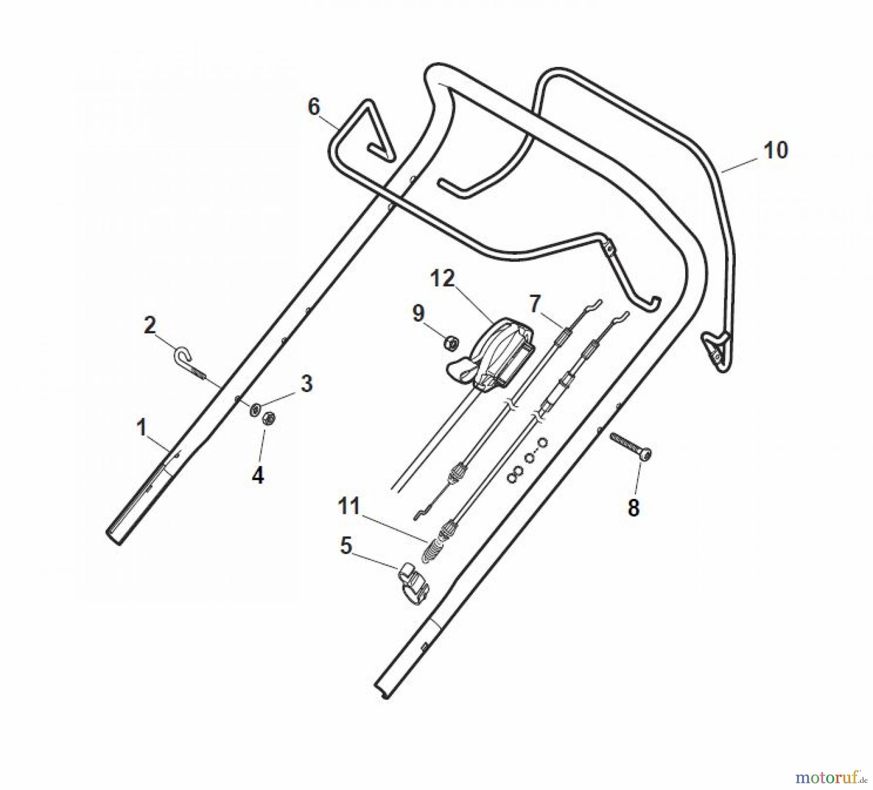  Global Garden Products GGP Rasenmäher Baujahr 2017 Benzin Mit Antrieb 2017 ESL 534 TR Handle, Upper Part