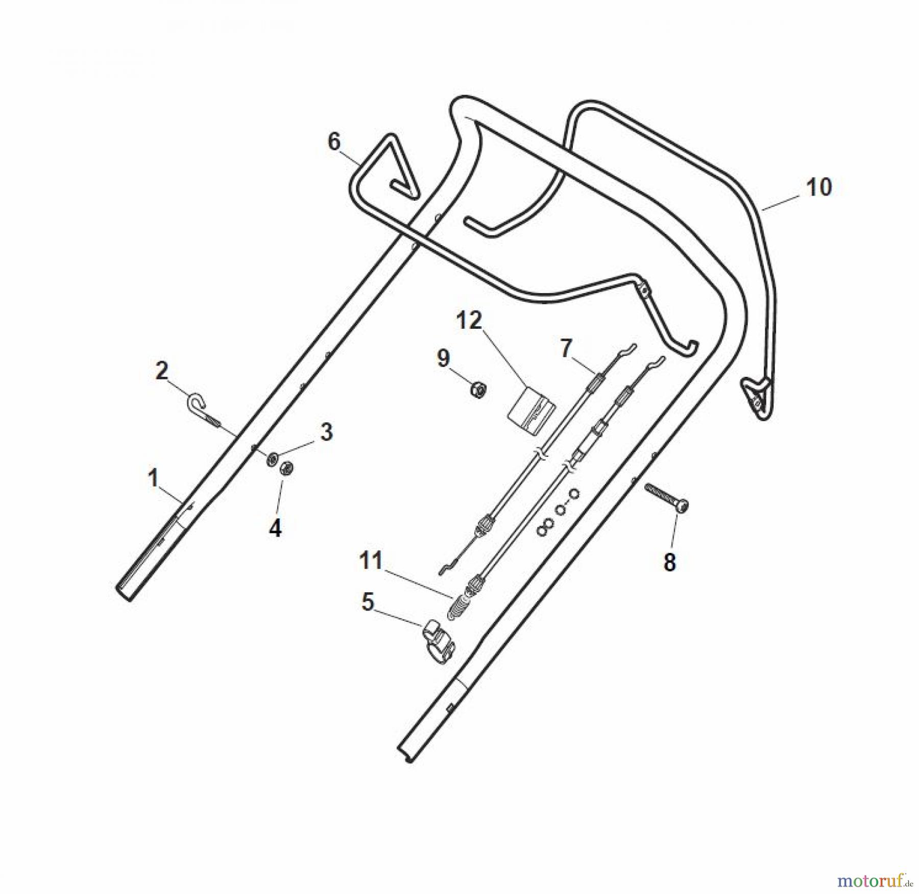  Global Garden Products GGP Rasenmäher Baujahr 2017 Benzin Mit Antrieb 2017 ESL 534 TR Handle, Upper Part