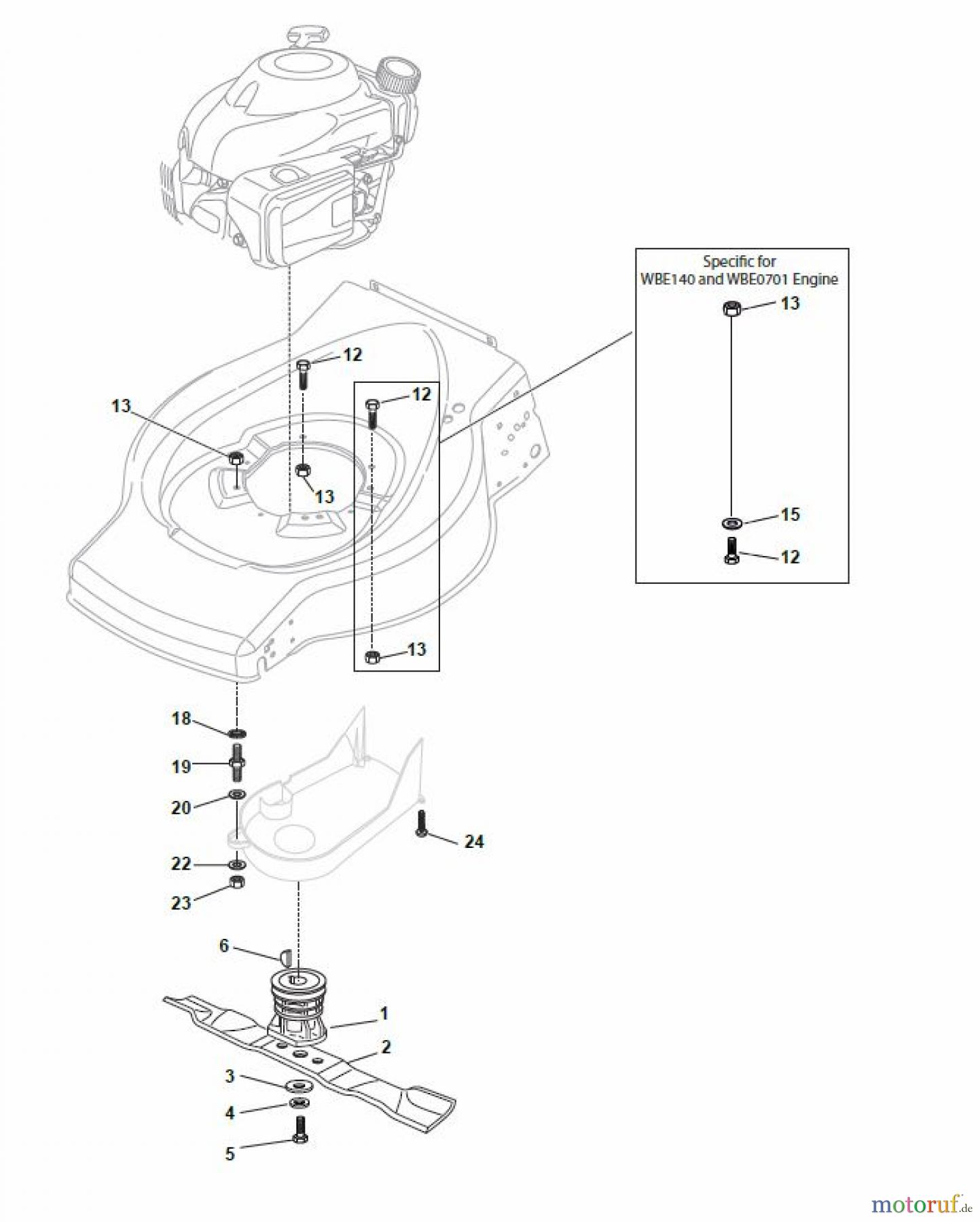 Global Garden Products GGP Rasenmäher Baujahr 2017 Benzin Mit Antrieb 2017 ESL 534 TR Blade and Hub for GGP 100cc Engine