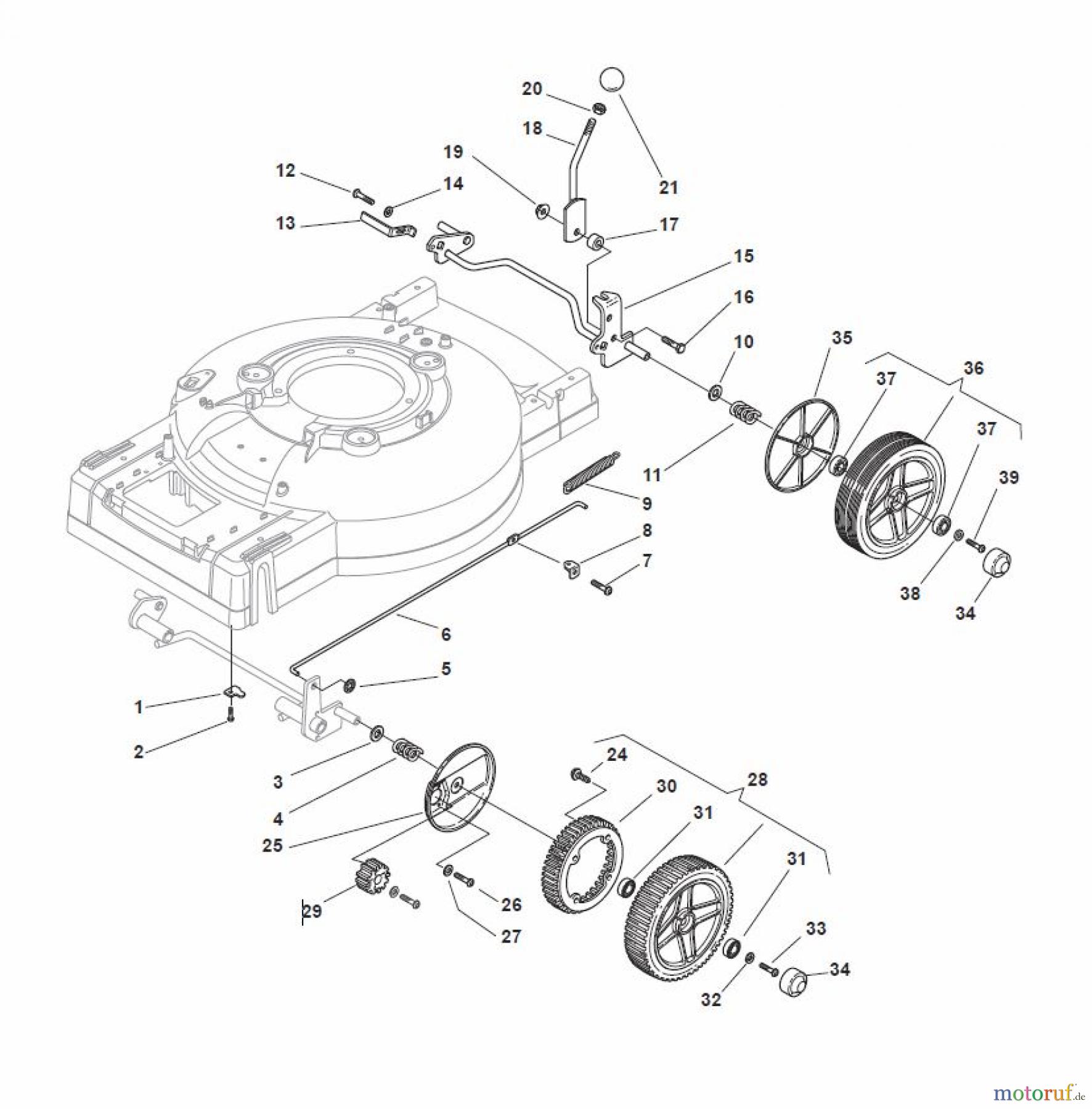 Global Garden Products GGP Rasenmäher Baujahr 2017 Benzin Mit Antrieb 2017 MC 534 TR 4S Wheel Ø 205 and Hub Cap