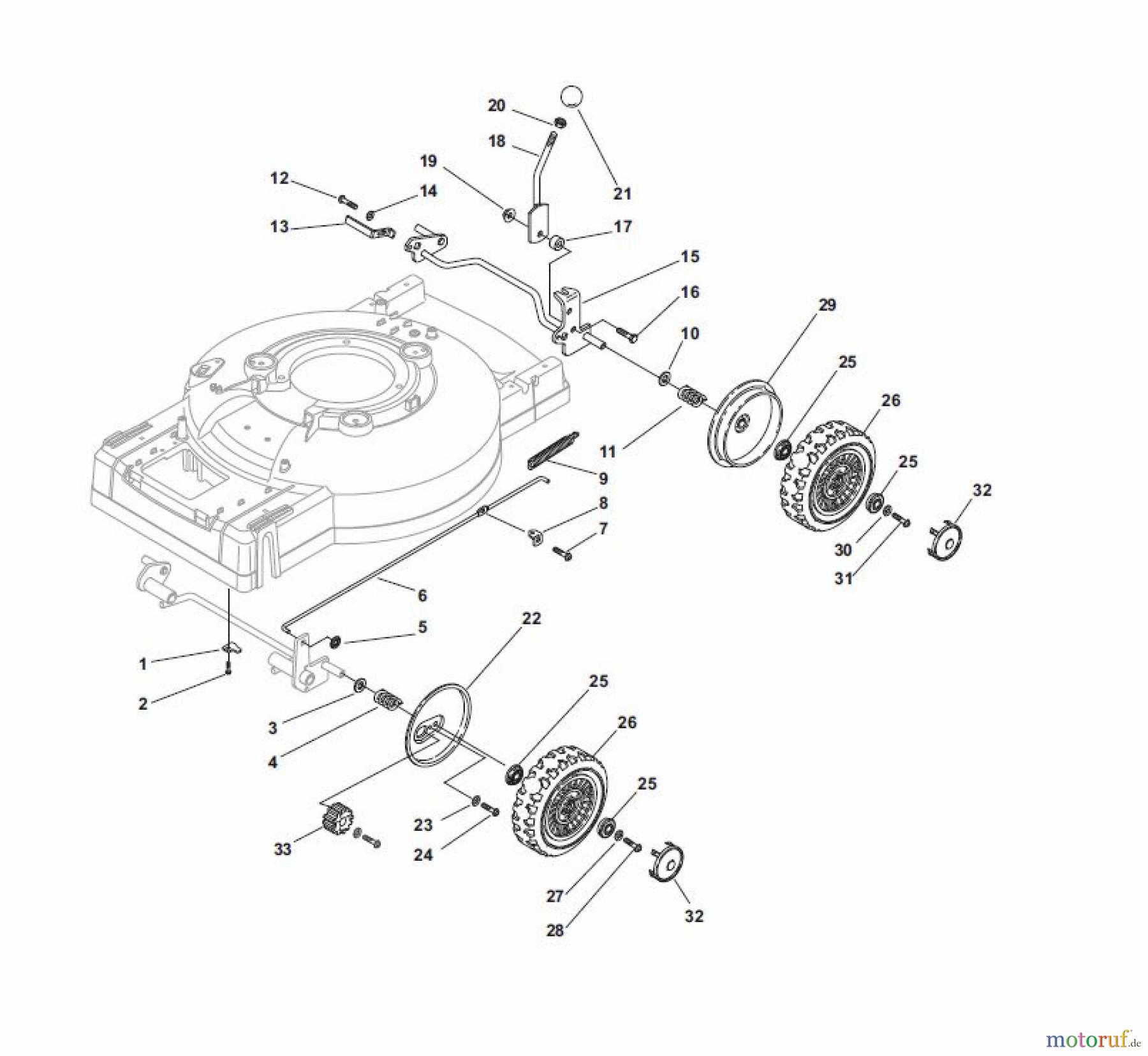 Global Garden Products GGP Rasenmäher Baujahr 2017 Benzin Mit Antrieb 2017 MC 534 TR Wheel Ø 190 and Hub Cap