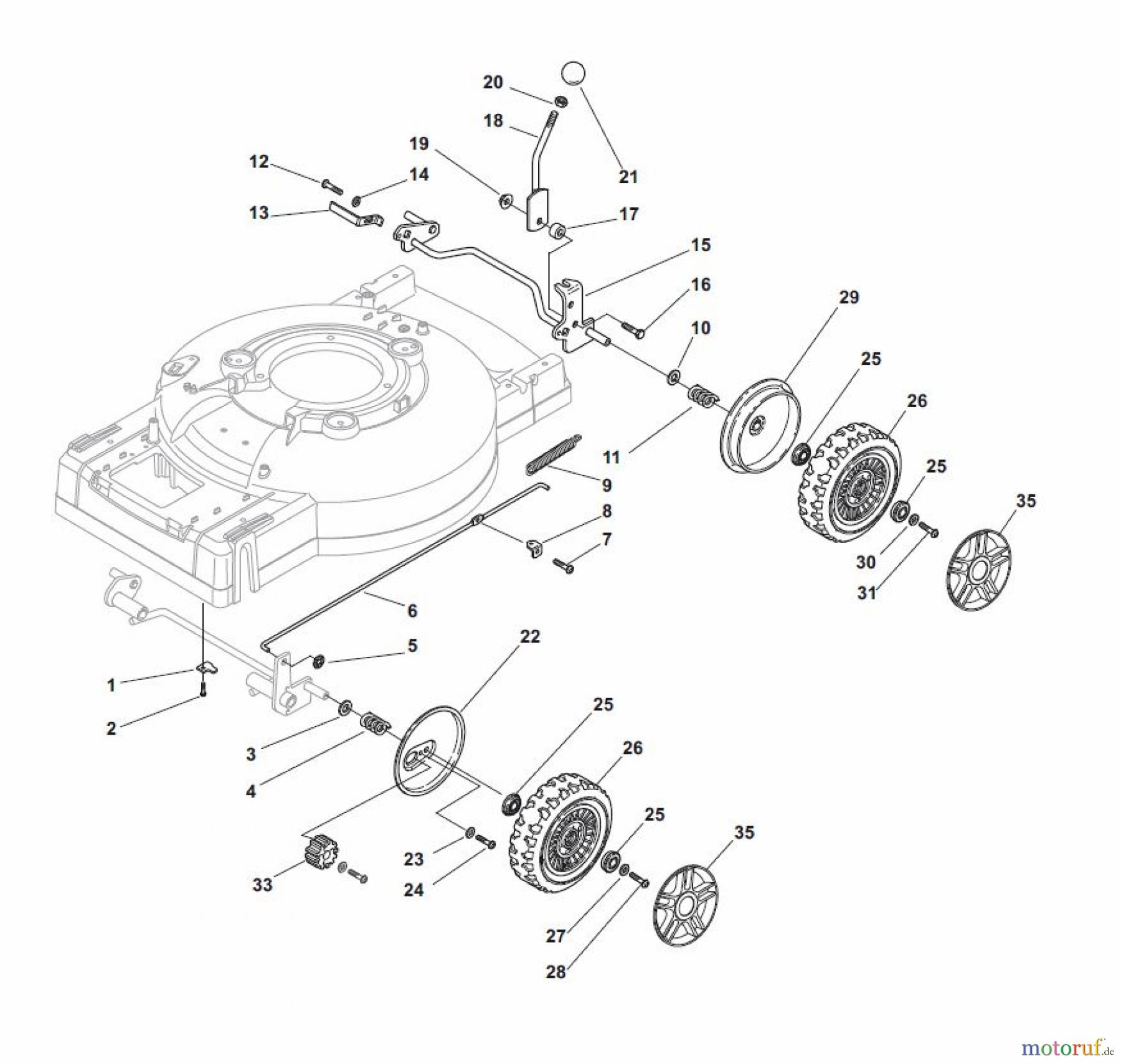 Global Garden Products GGP Rasenmäher Baujahr 2017 Benzin Mit Antrieb 2017 MC 534 TR Wheel Ø 190 and Hub Cap