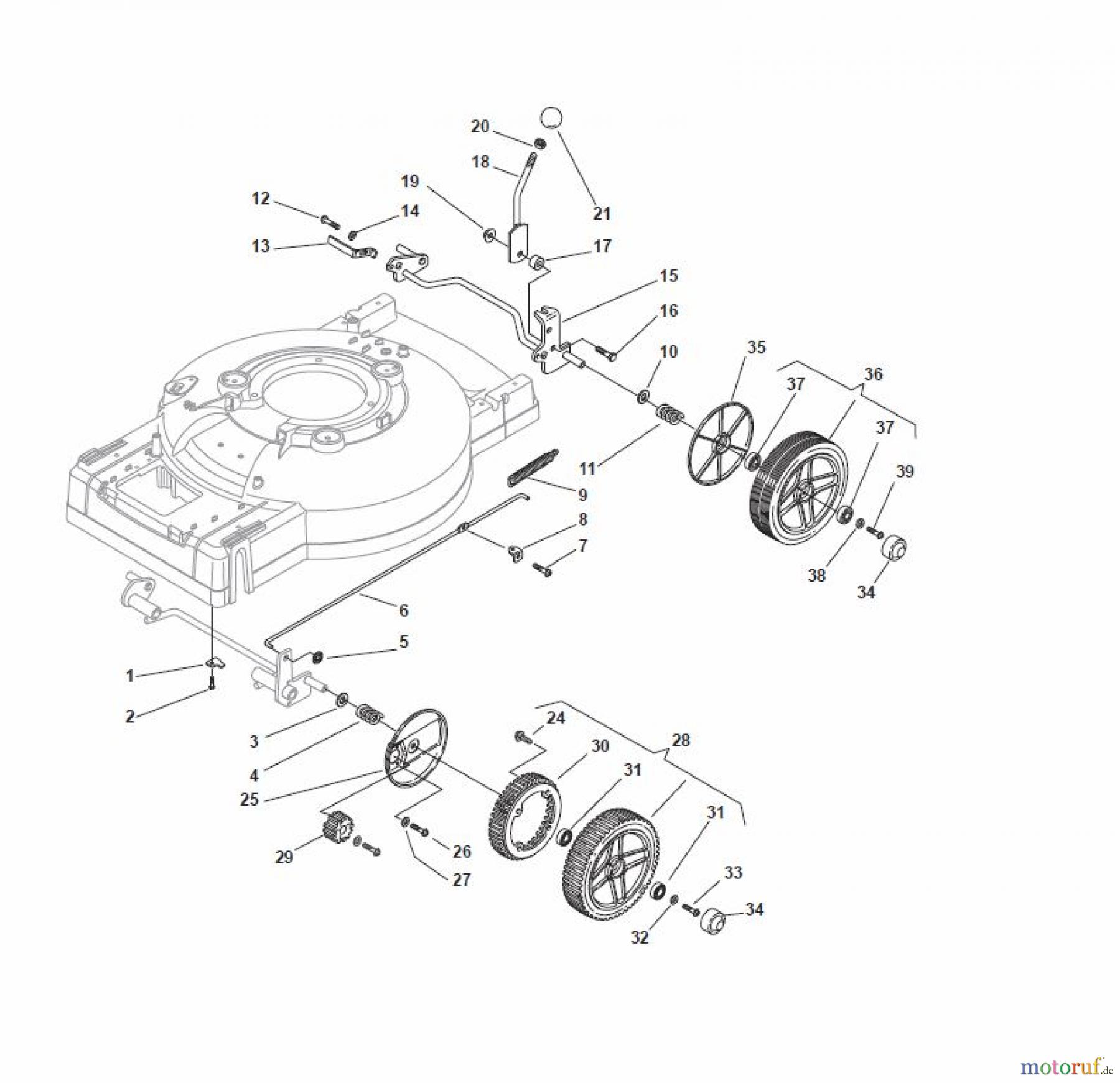 Global Garden Products GGP Rasenmäher Baujahr 2017 Benzin Mit Antrieb 2017 MC 534 TR Wheel Ø 205 and Hub Cap