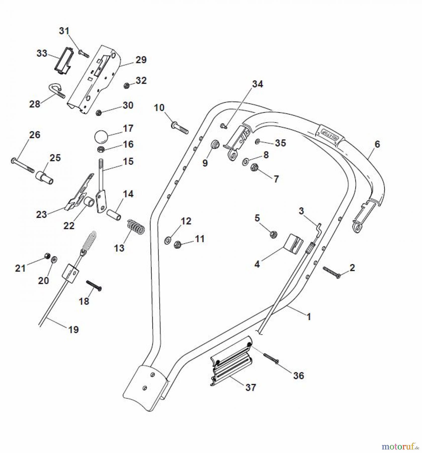  Global Garden Products GGP Rasenmäher Baujahr 2017 Benzin Mit Antrieb 2017 MC 534 TR Handle, Upper Part