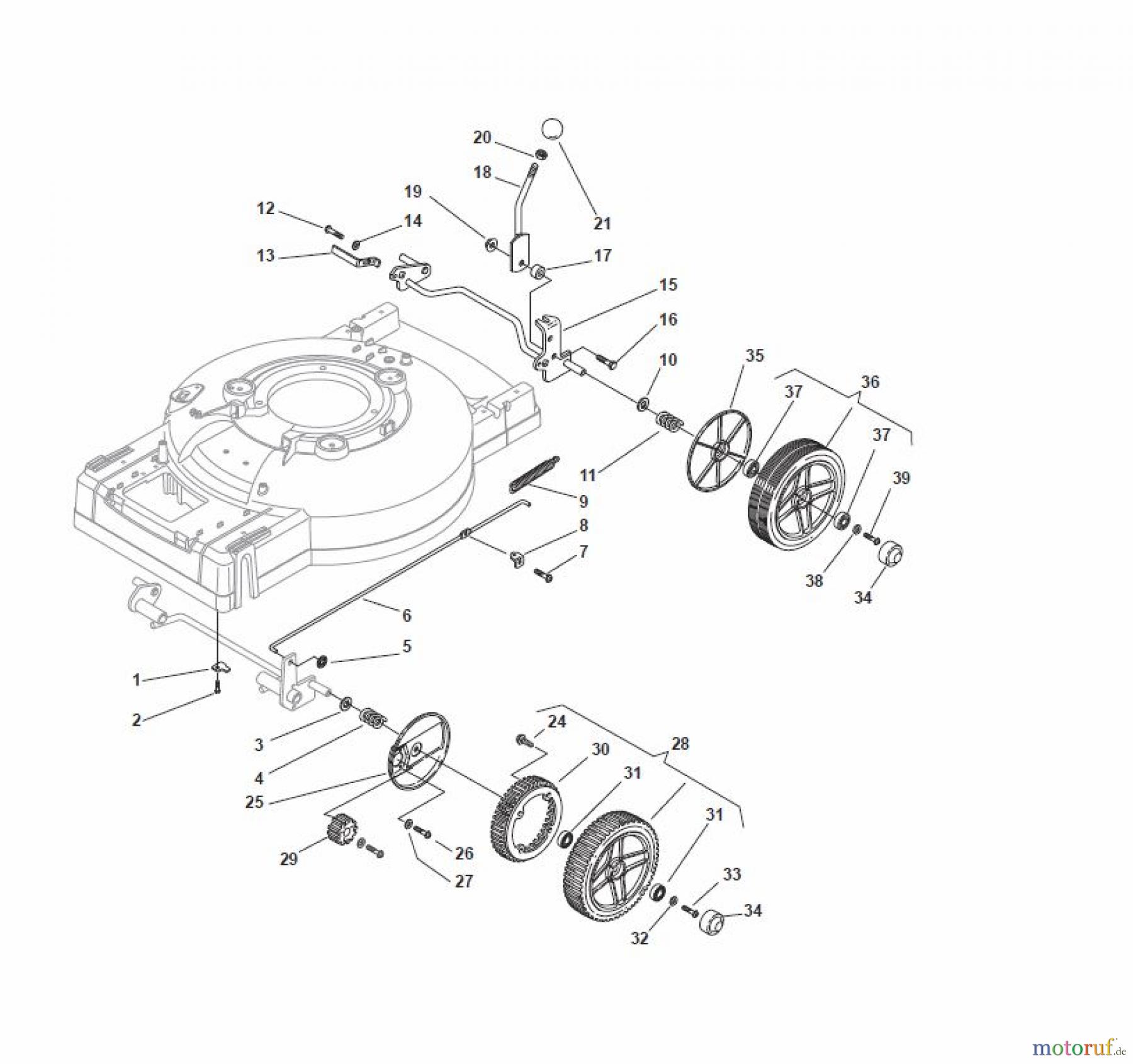 Global Garden Products GGP Rasenmäher Baujahr 2017 Benzin Mit Antrieb 2017 MC 534 TR/E 4S Wheel Ø 205 and Hub Cap