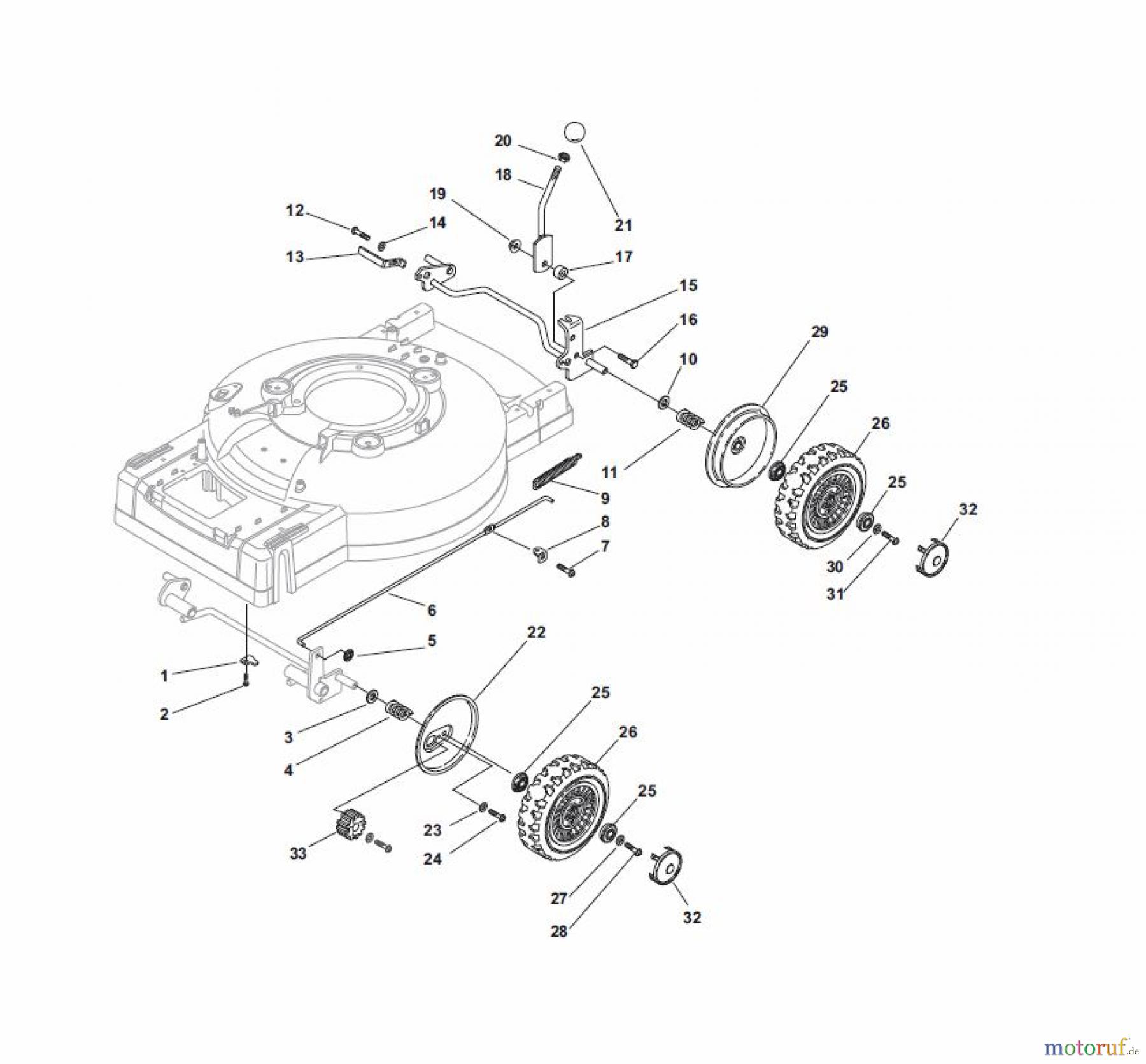 Global Garden Products GGP Rasenmäher Baujahr 2017 Benzin Mit Antrieb 2017 MC 534 TR/E Wheel Ø 190 and Hub Cap
