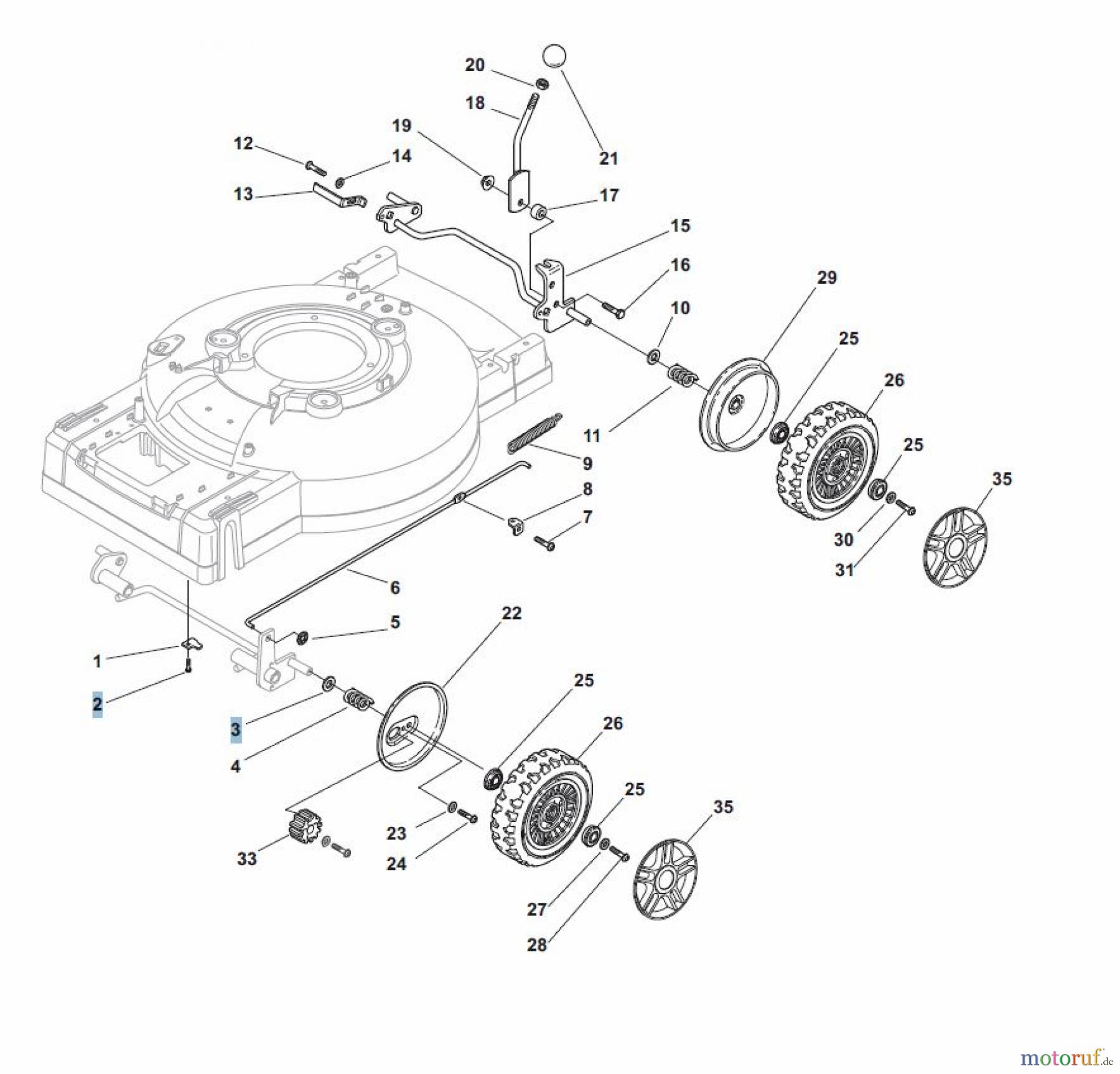 Global Garden Products GGP Rasenmäher Baujahr 2017 Benzin Mit Antrieb 2017 MC 534 TR/E Wheel Ø 190 and Hub Cap