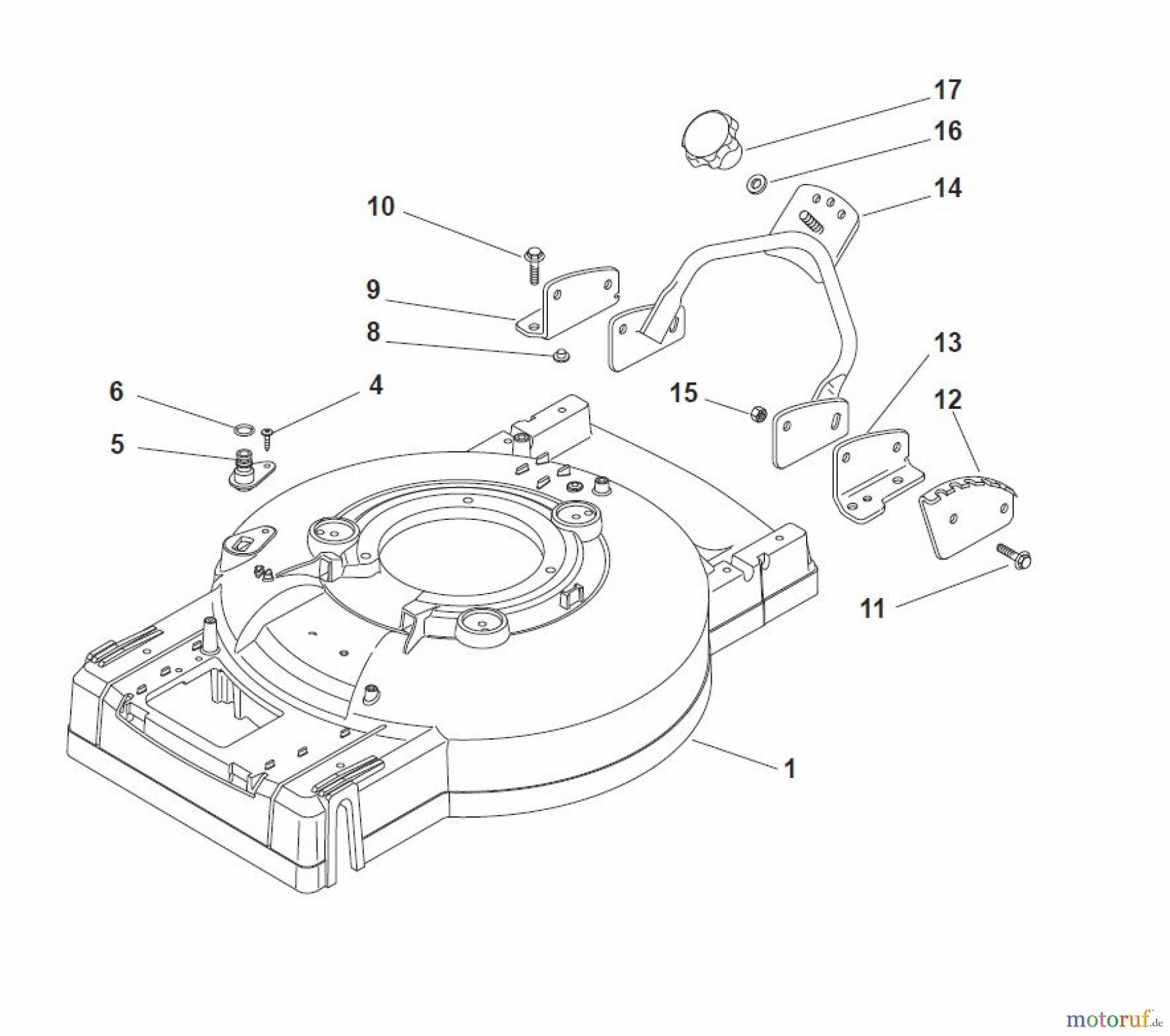 Global Garden Products GGP Rasenmäher Baujahr 2017 Benzin Mit Antrieb 2017 MC 534 TR/E Deck/Handle, Lower Part