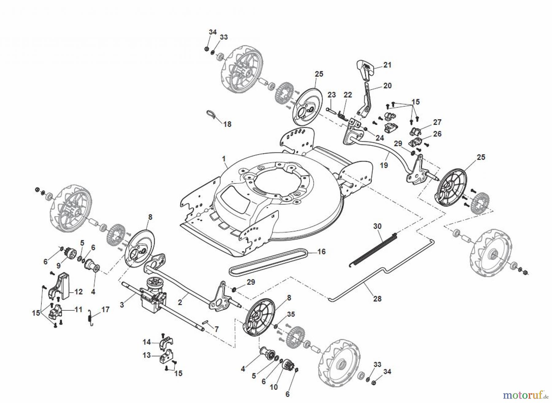 Global Garden Products GGP Rasenmäher Baujahr 2017 Benzin Mit Antrieb 2017 MCS 474 TR Deck And Height Adjusting