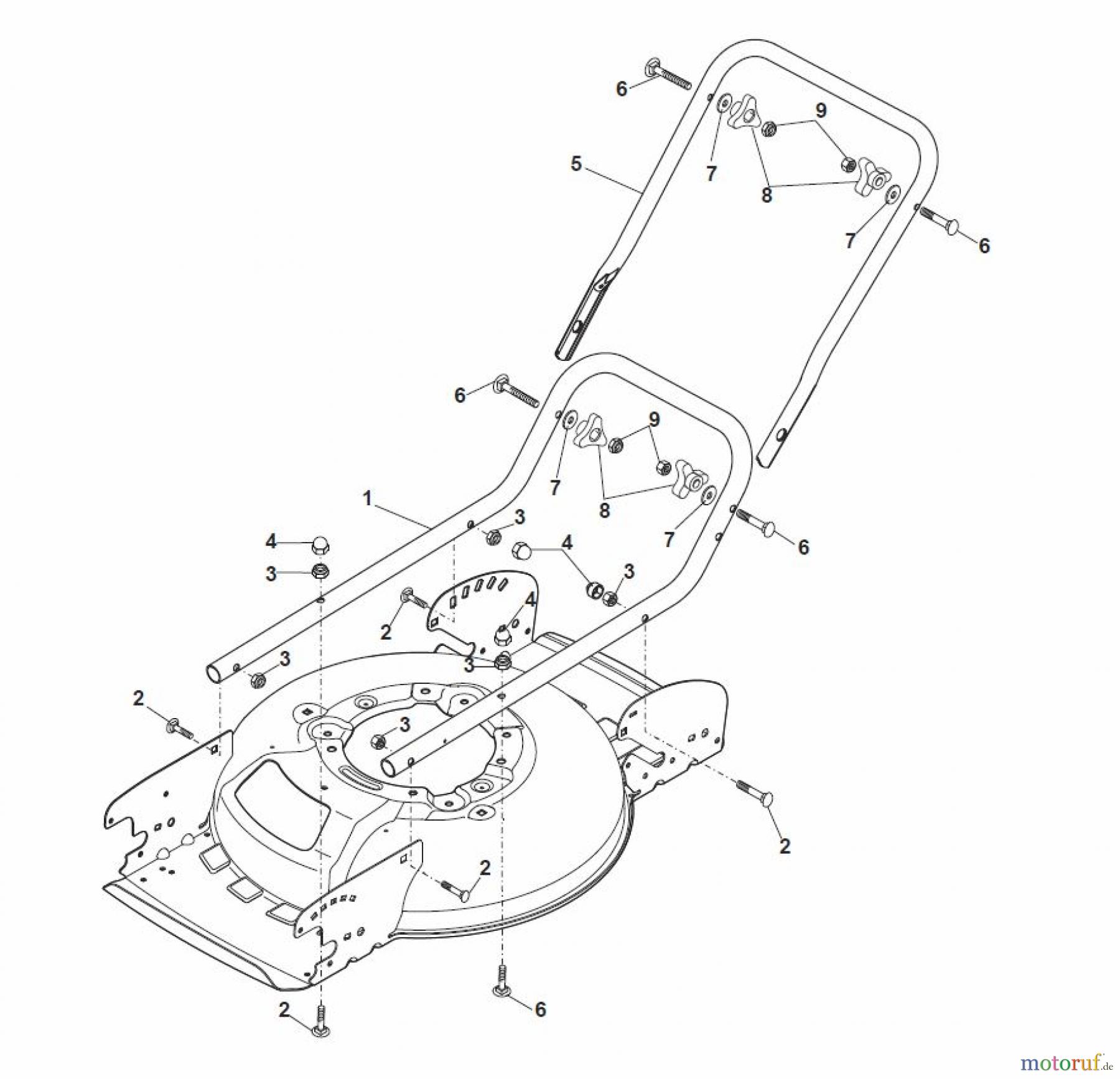 Global Garden Products GGP Rasenmäher Baujahr 2017 Benzin Mit Antrieb 2017 MCS 474 TR Handle, Lower Part