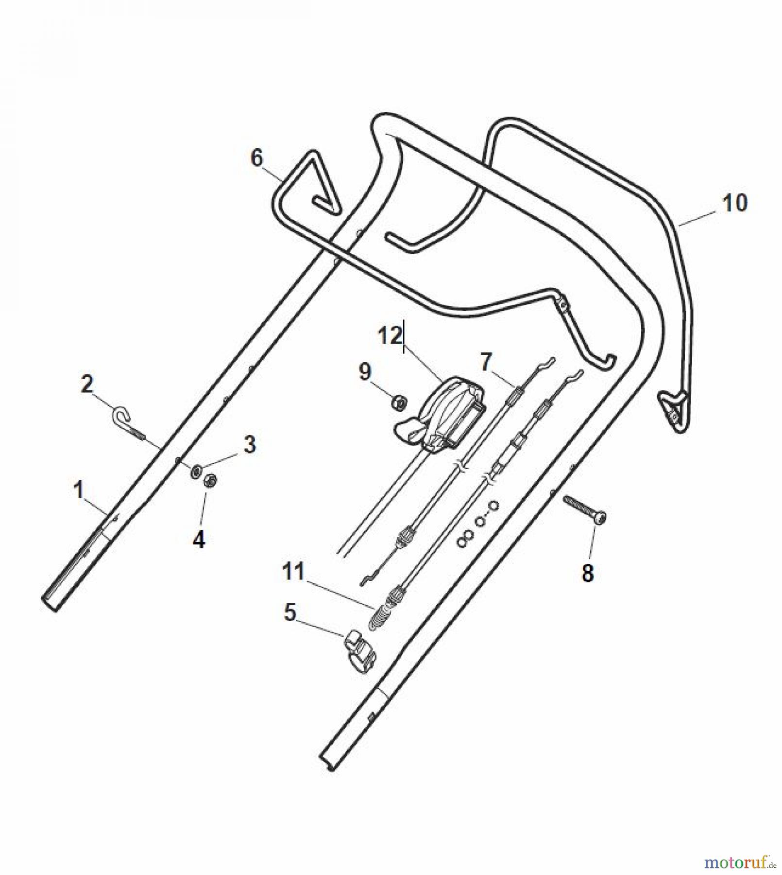 Global Garden Products GGP Rasenmäher Baujahr 2017 Benzin Mit Antrieb 2017 MCS 474 TR Handle, Upper Part