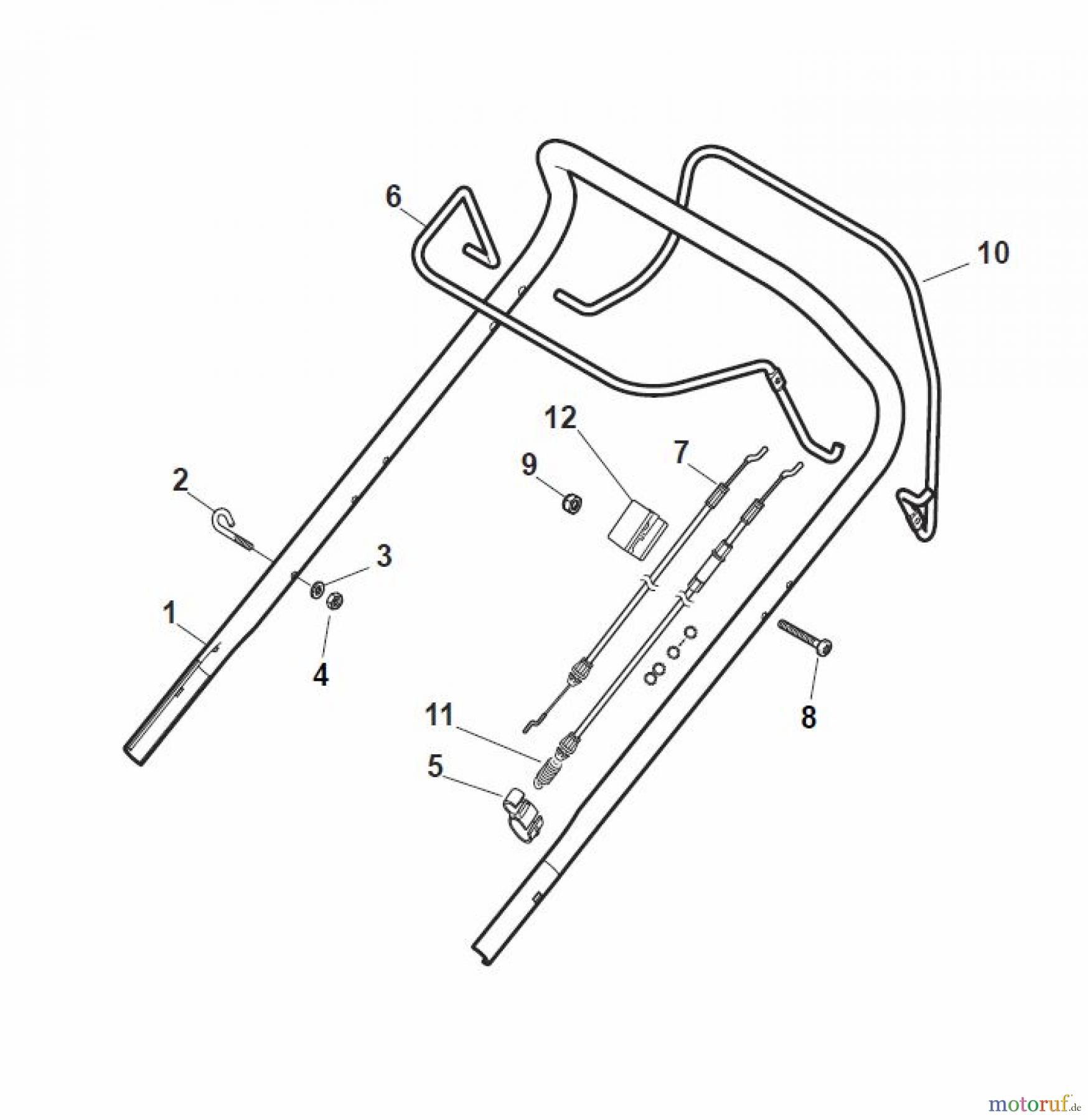 Global Garden Products GGP Rasenmäher Baujahr 2017 Benzin Mit Antrieb 2017 MCS 474 TR Handle, Upper Part