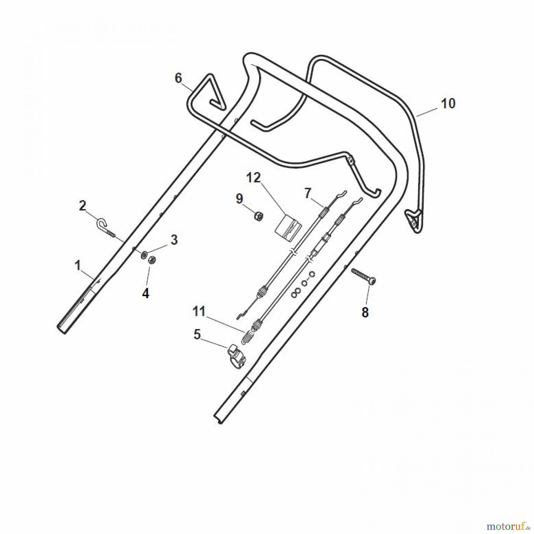 Global Garden Products GGP Rasenmäher Baujahr 2017 Benzin Mit Antrieb 2017 MCS 474 TRQ Handle, Upper Part
