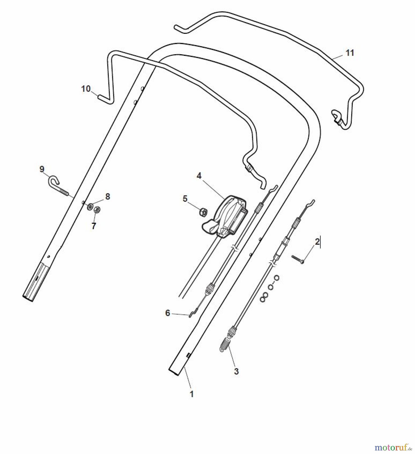 Global Garden Products GGP Rasenmäher Baujahr 2017 Benzin Mit Antrieb 2017 MCS 474 TRQ Handle, Upper Part