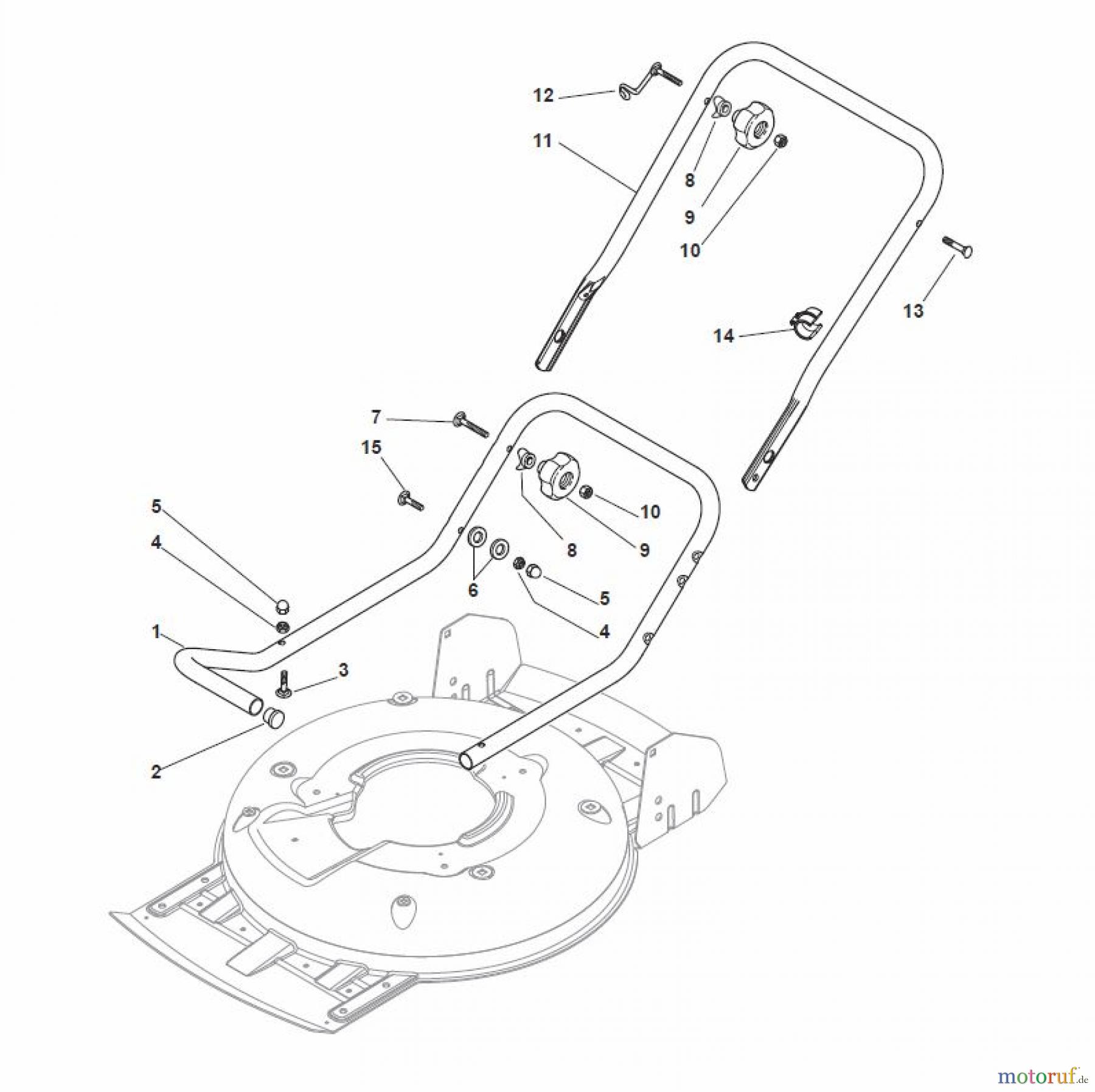  Global Garden Products GGP Rasenmäher Baujahr 2017 Benzin Mit Antrieb 2017 MCS 504 TR 4S Handle, Lower Part
