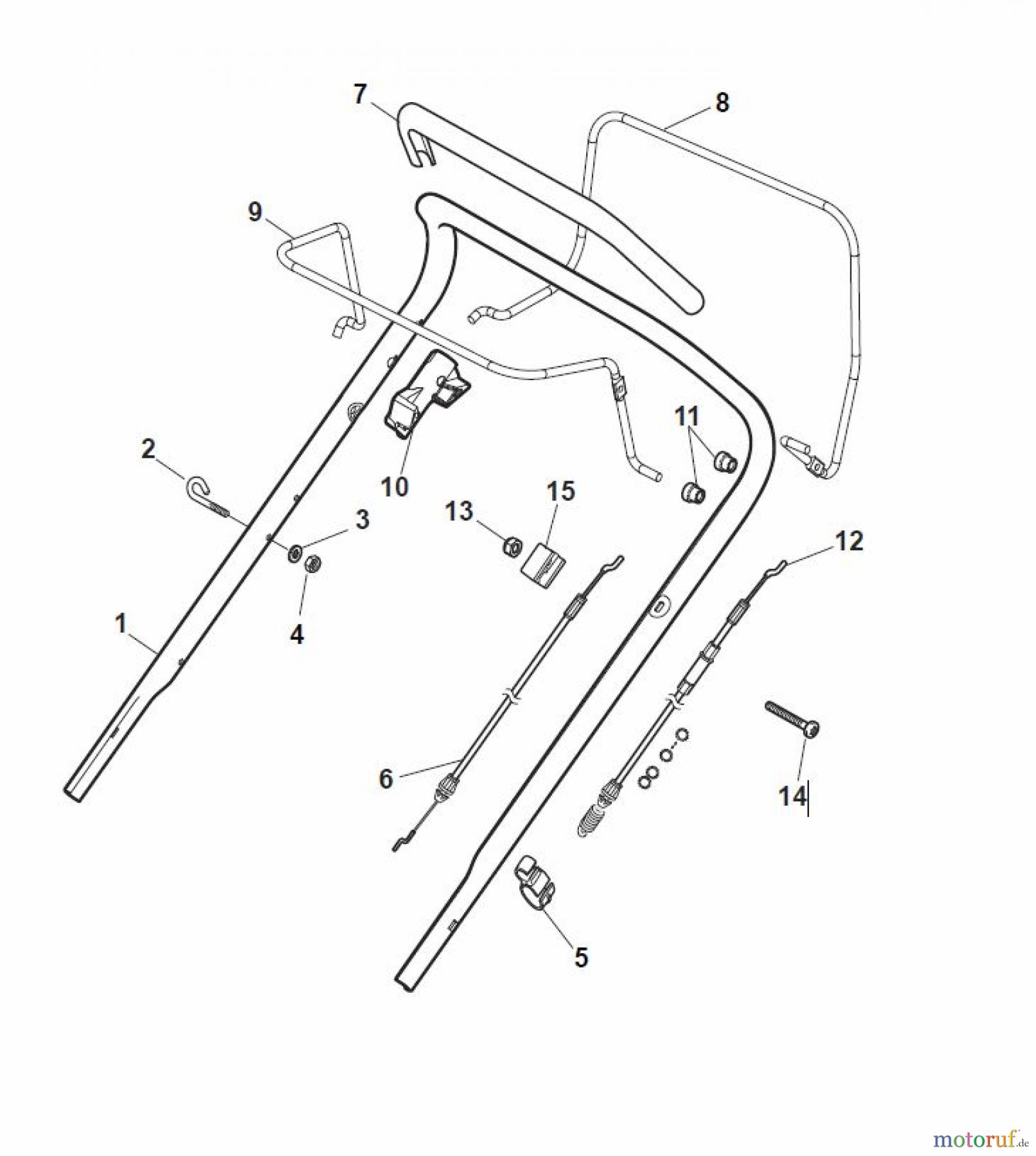  Global Garden Products GGP Rasenmäher Baujahr 2017 Benzin Mit Antrieb 2017 MCS 504 TR 4S Handle, Upper Part