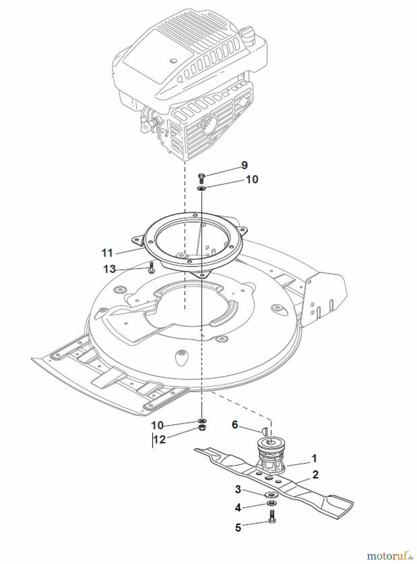 Global Garden Products GGP Rasenmäher Baujahr 2017 Benzin Mit Antrieb 2017 MCS 504 TR 4S Blade - with Standard Flange