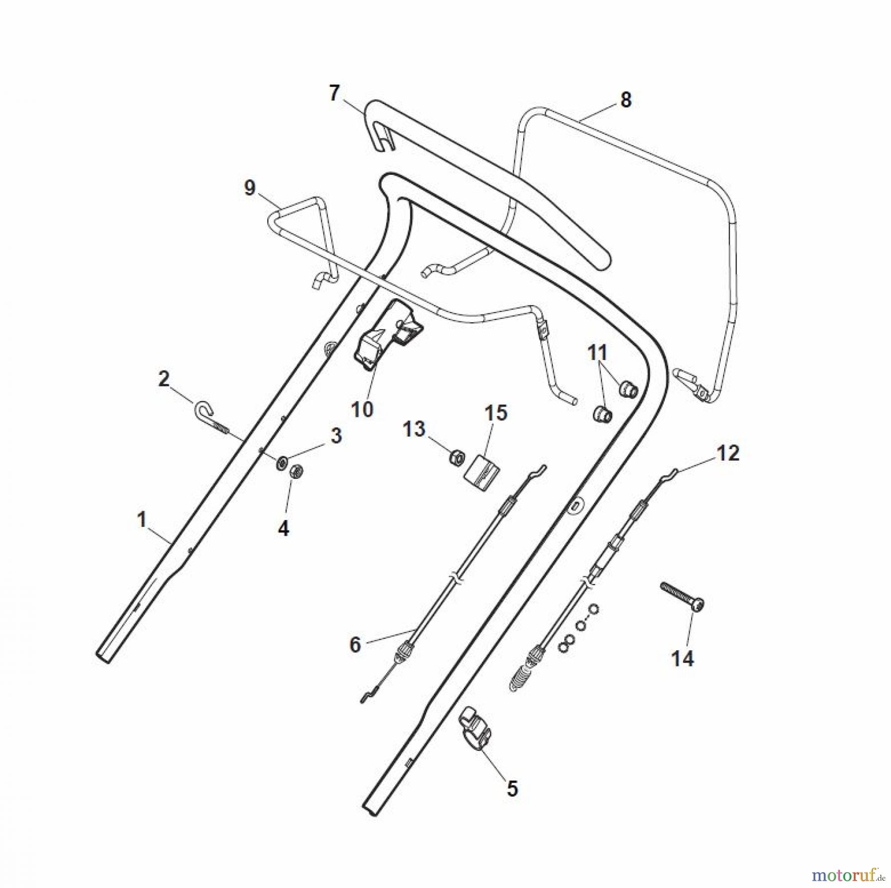 Global Garden Products GGP Rasenmäher Baujahr 2017 Benzin Mit Antrieb 2017 MCS 504 TR/E 4S Handle, Upper Part