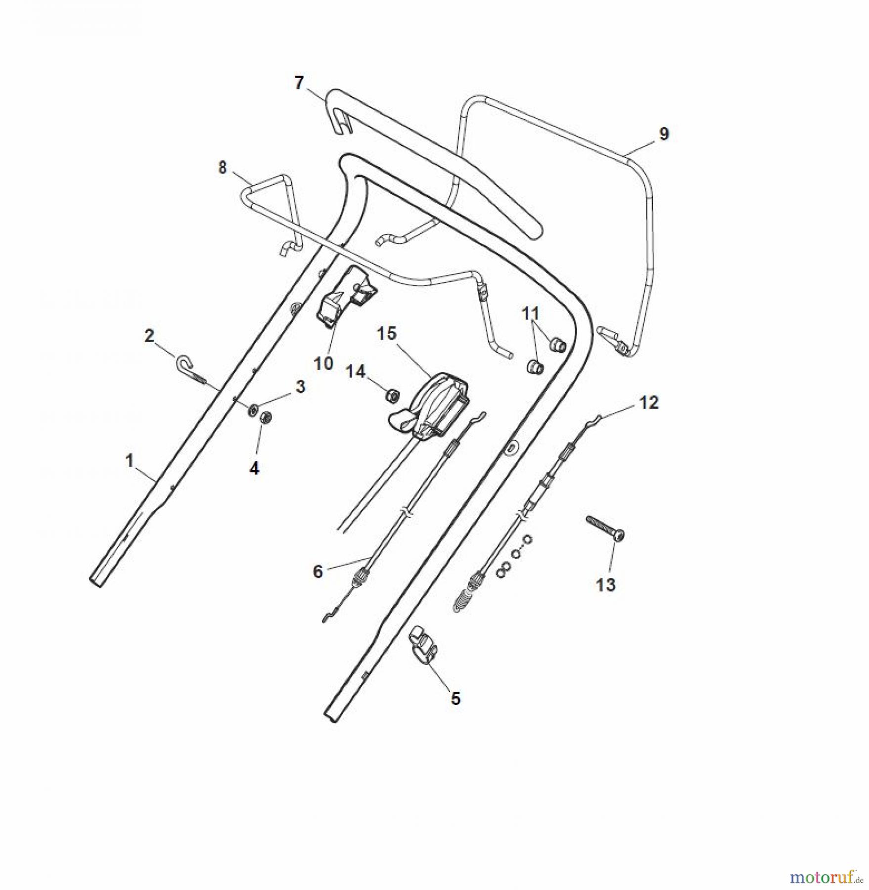 Global Garden Products GGP Rasenmäher Baujahr 2017 Benzin Mit Antrieb 2017 MCS 504 TR/E 4S Handle, Upper Part