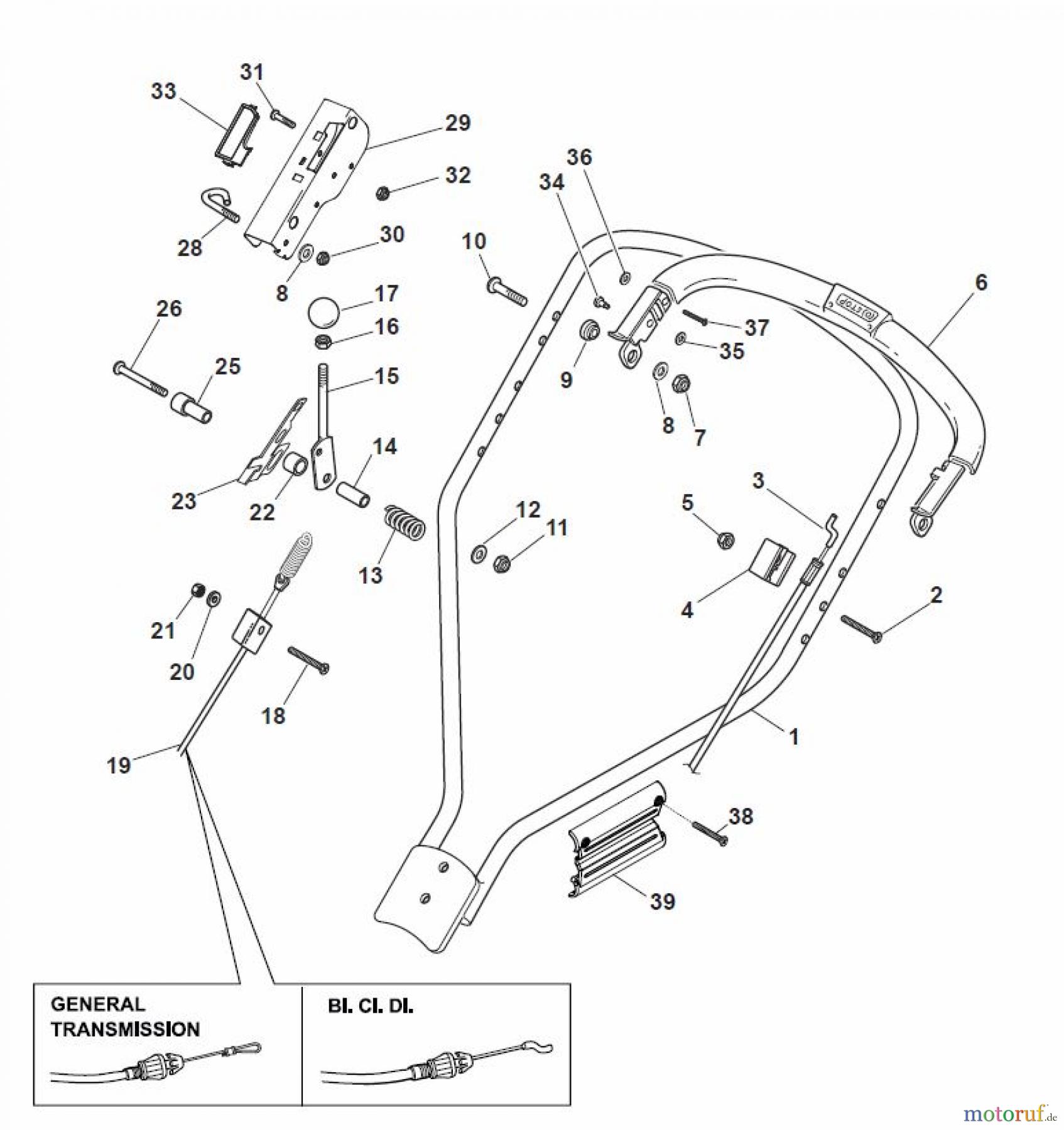 Global Garden Products GGP Rasenmäher Baujahr 2017 Benzin Mit Antrieb 2017 MCS 504 TR/E 4S Handle, Upper Part