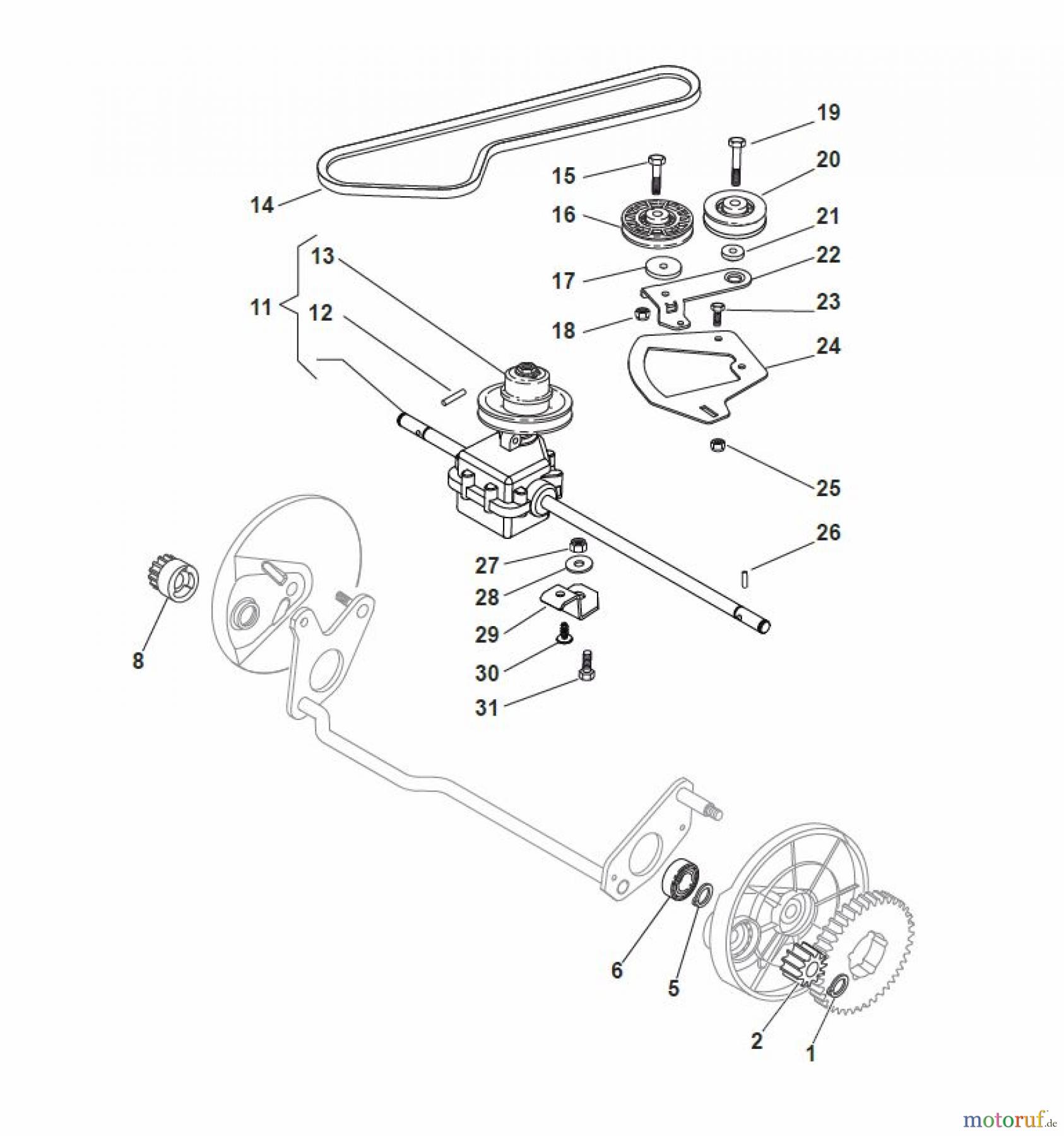Global Garden Products GGP Rasenmäher Baujahr 2017 Benzin Mit Antrieb 2017 MCS 504 TR/E 4S Transmission - Specific for STAR wheels