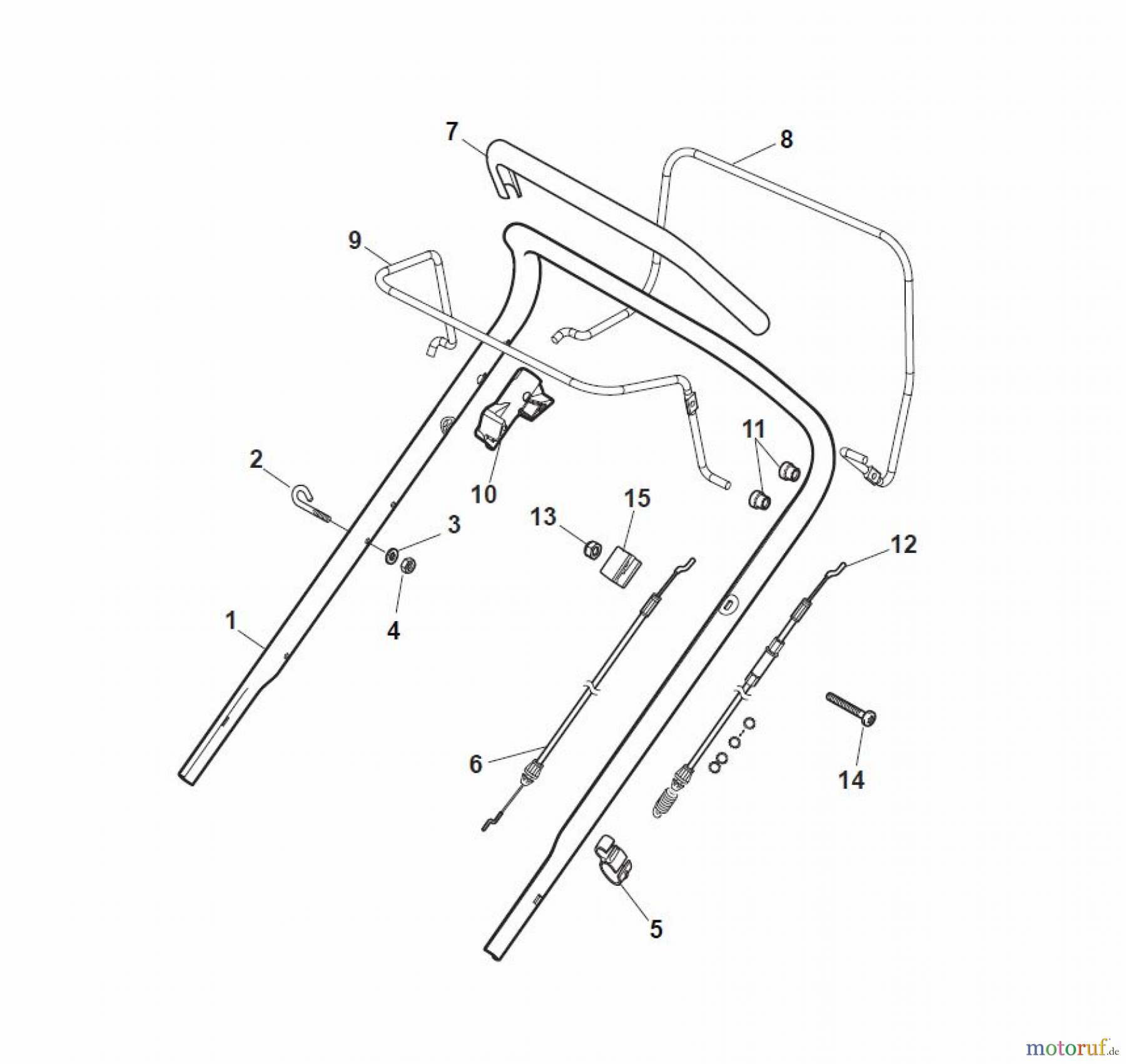  Global Garden Products GGP Rasenmäher Baujahr 2017 Benzin Mit Antrieb 2017 MCS 504 TR/E Handle, Upper Part