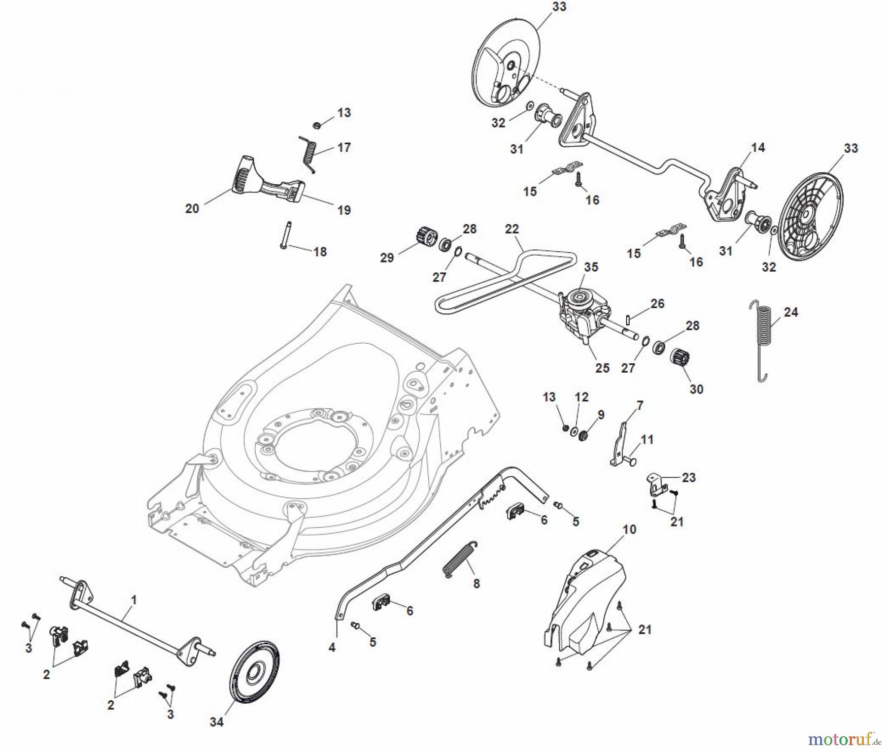  Global Garden Products GGP Rasenmäher Baujahr 2017 Benzin Mit Antrieb 2017 MP1 504 S Deck And Height Adjusting