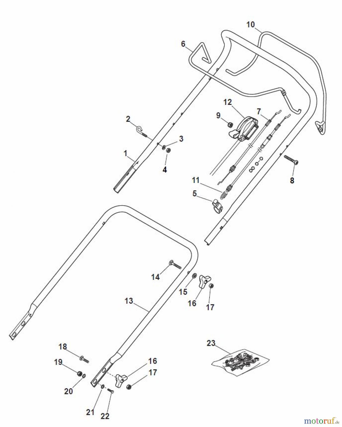 Global Garden Products GGP Rasenmäher Baujahr 2017 Benzin Mit Antrieb 2017 MP1 504 S Handle, Upper Part