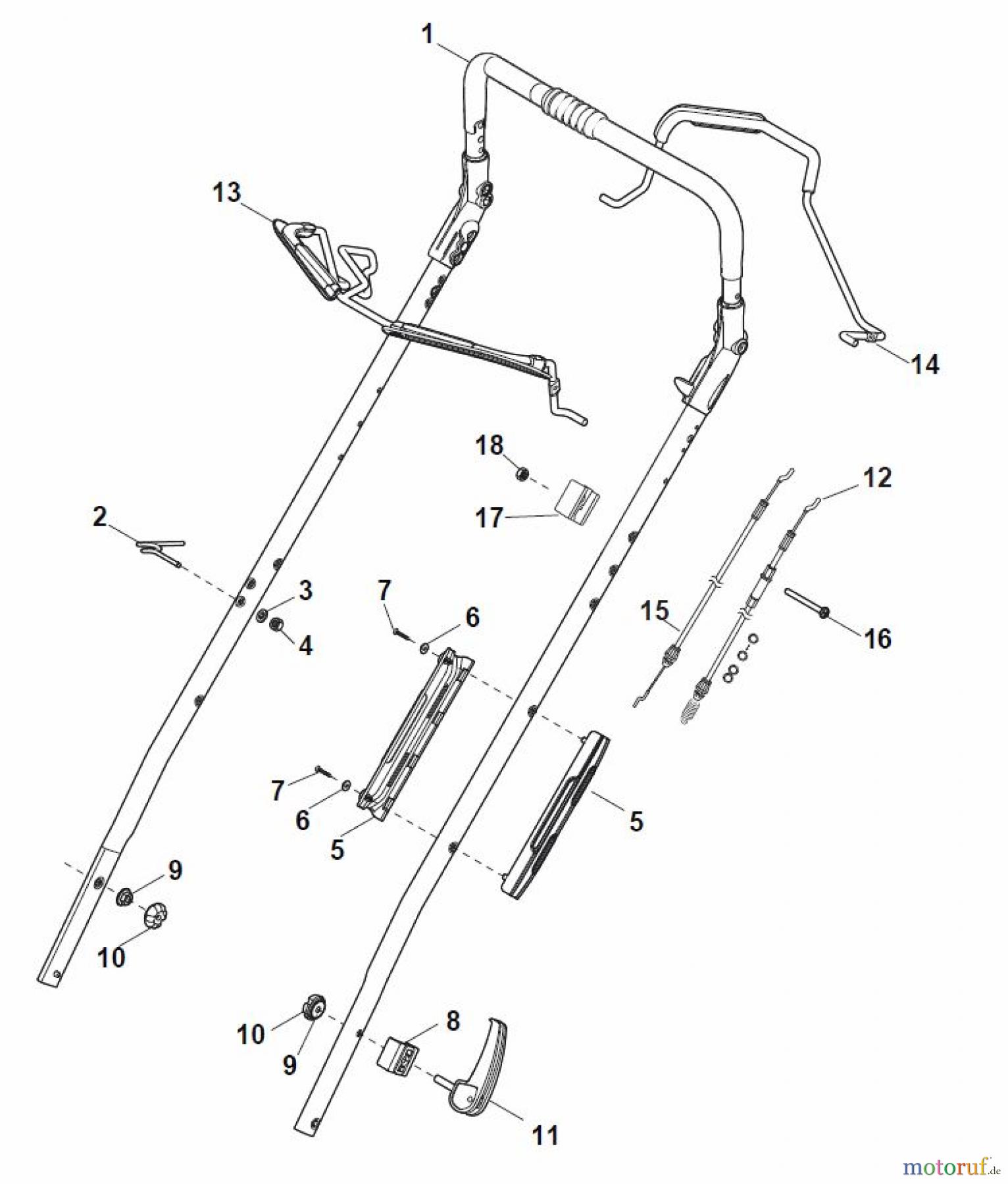 Global Garden Products GGP Rasenmäher Baujahr 2017 Benzin Mit Antrieb 2017 MP1 504 S Handle, Upper Part