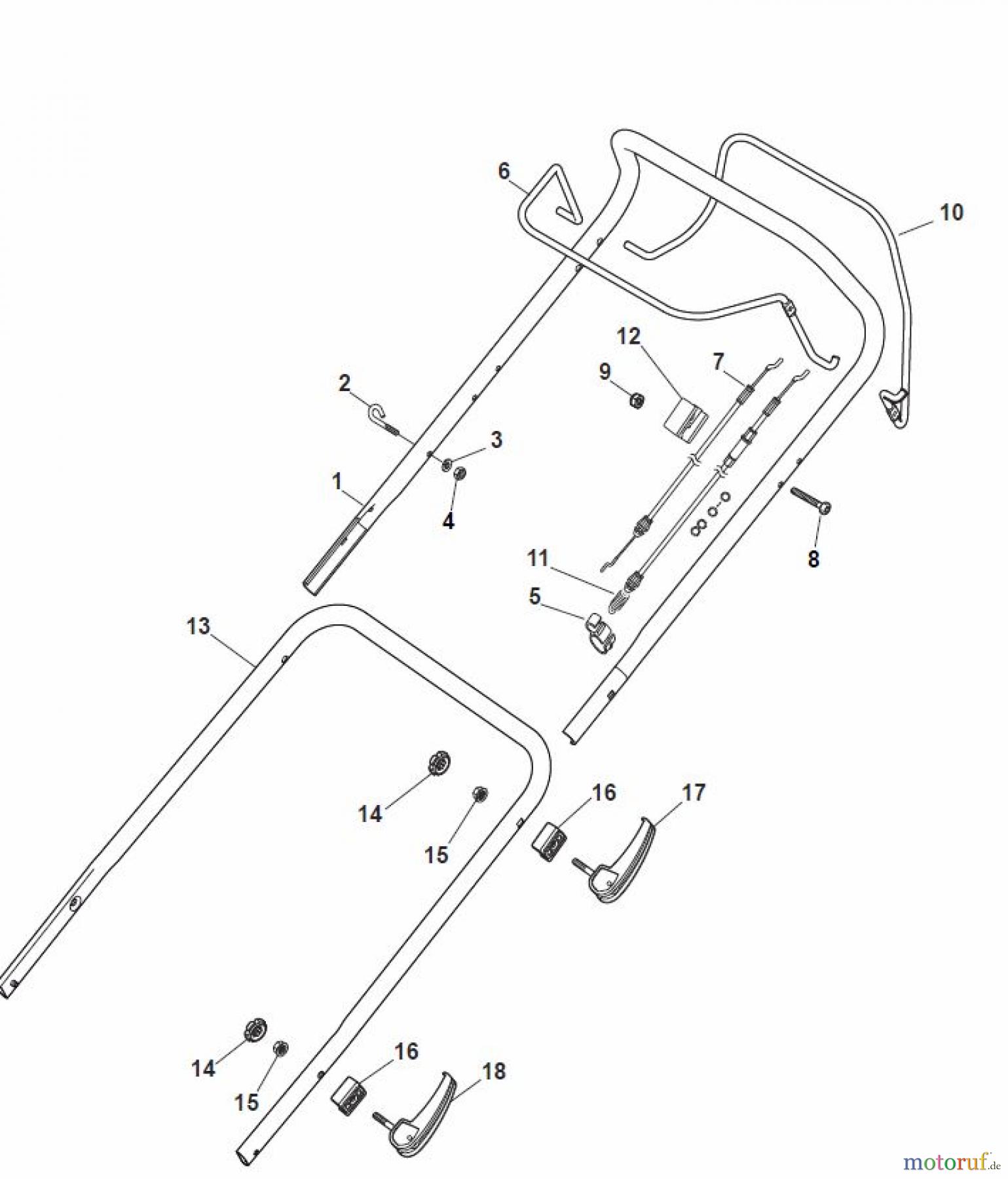  Global Garden Products GGP Rasenmäher Baujahr 2017 Benzin Mit Antrieb 2017 MP1 504 S Handle, Upper Part