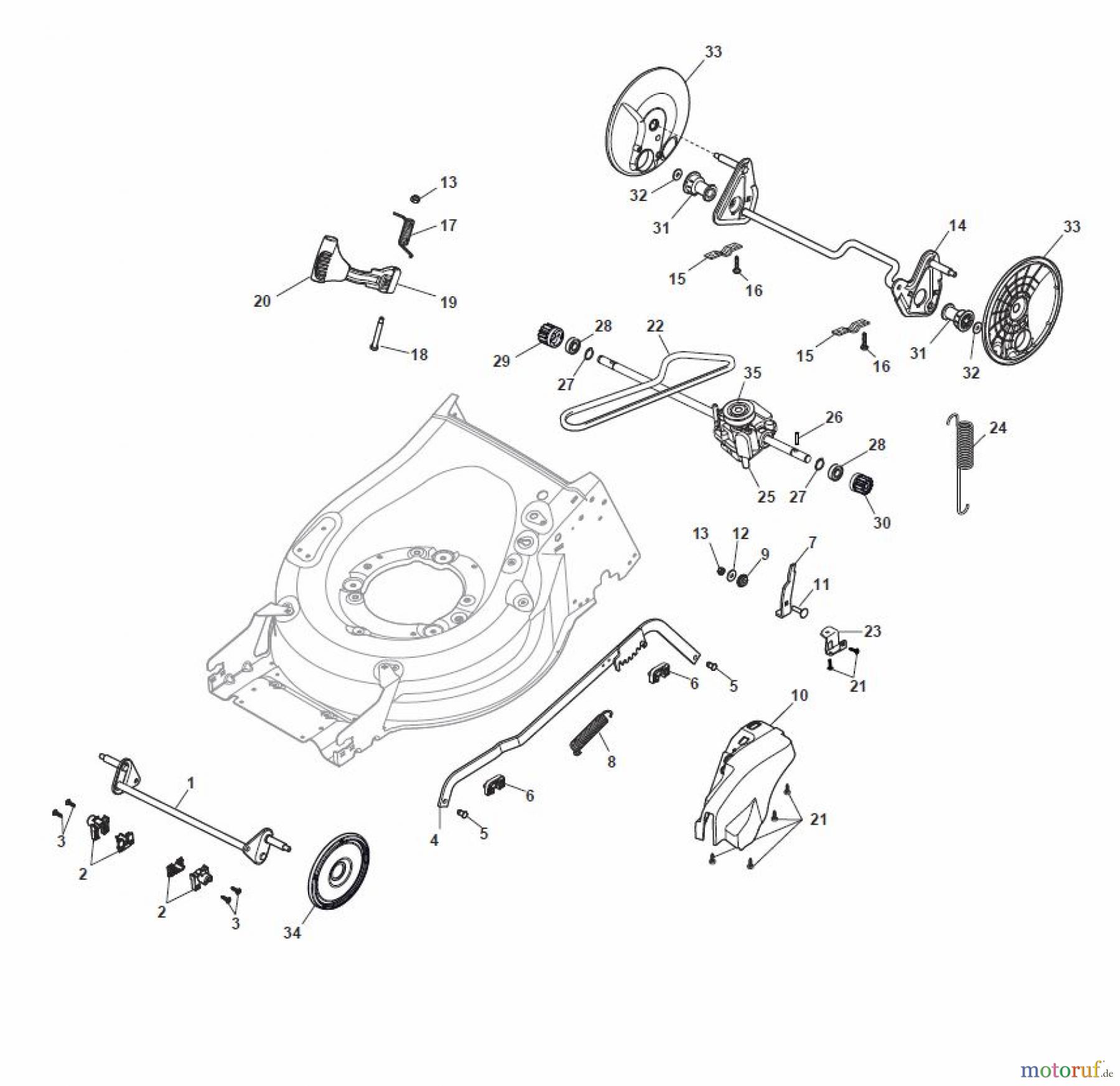 Global Garden Products GGP Rasenmäher Baujahr 2017 Benzin Mit Antrieb 2017 MP1 504 SE Deck And Height Adjusting